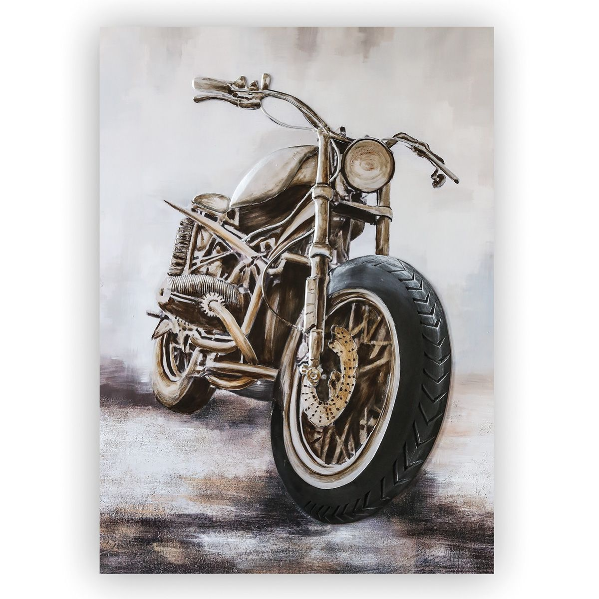 Gilde Bild Custombike, Motorrad, Grau Silber H: 150 cm  | Schubiger Möbel