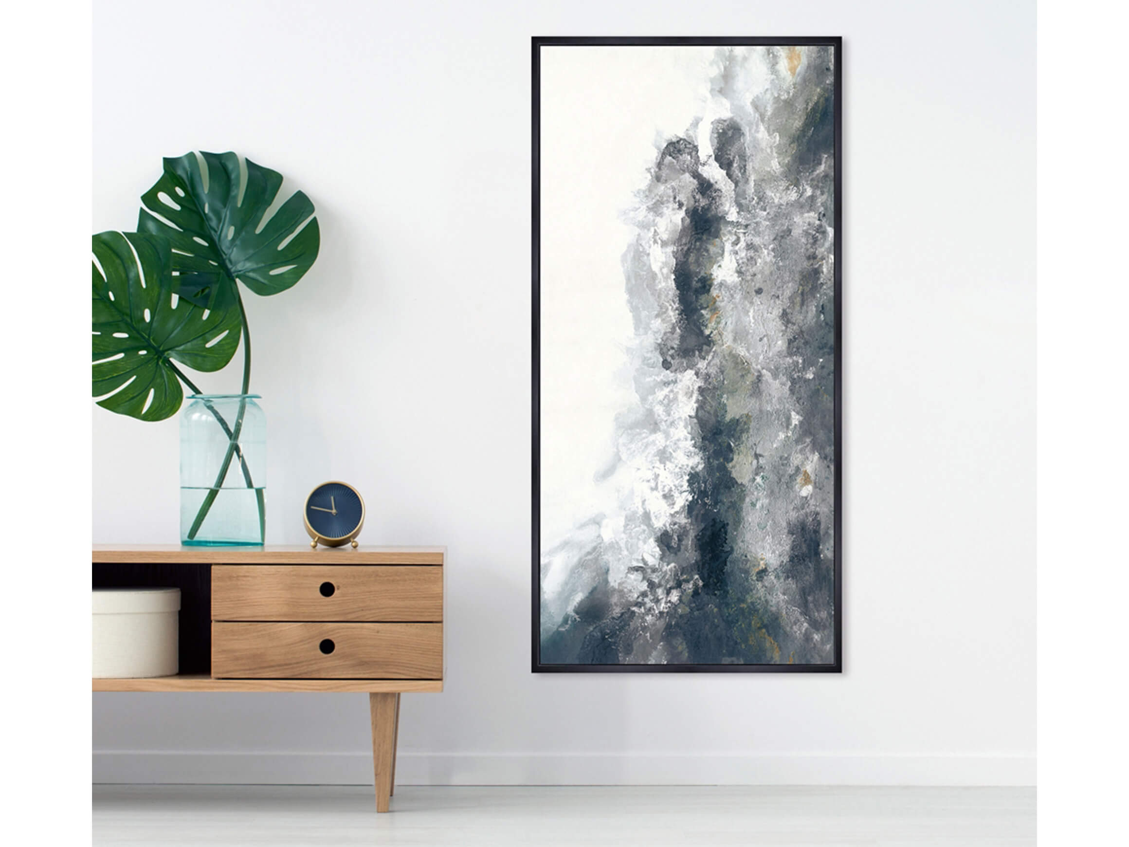 Bild Wolkenspiel in Silbergrau image LAND / Grösse: 140 x 70 cm