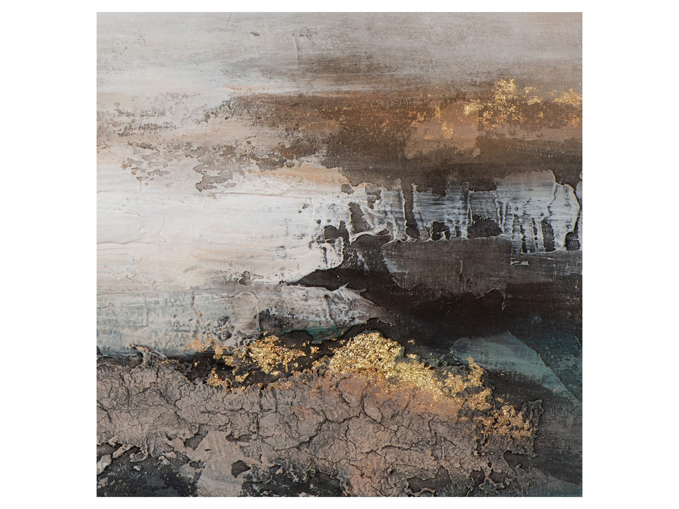 Bild Abstrakte Farbkomposition mit Braun,schwarz, Gold image LAND