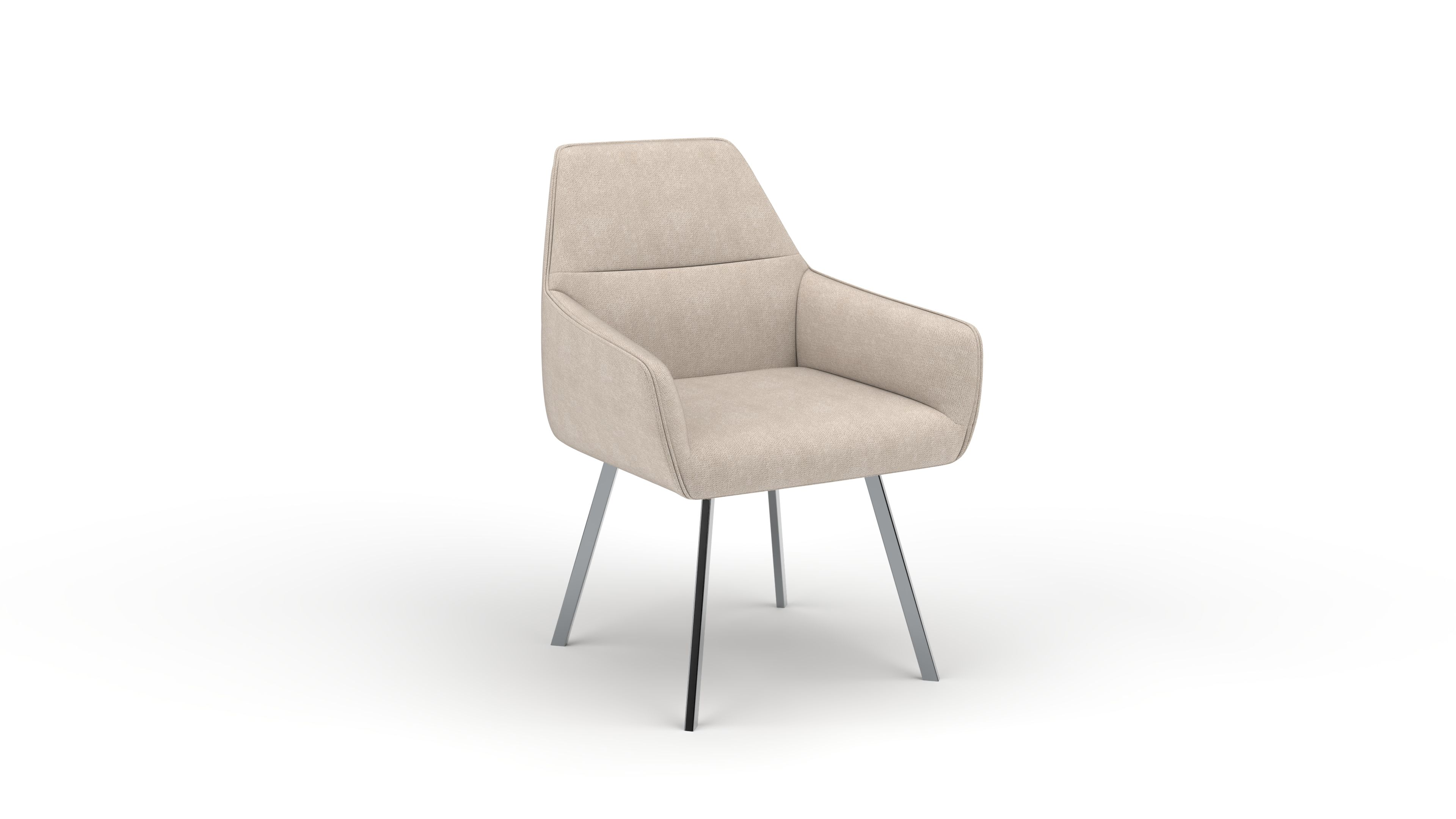 Stuhl Bellatrix - von UrbanDesign | Drehfunktion, Fuss Stahl, Stoff Beige