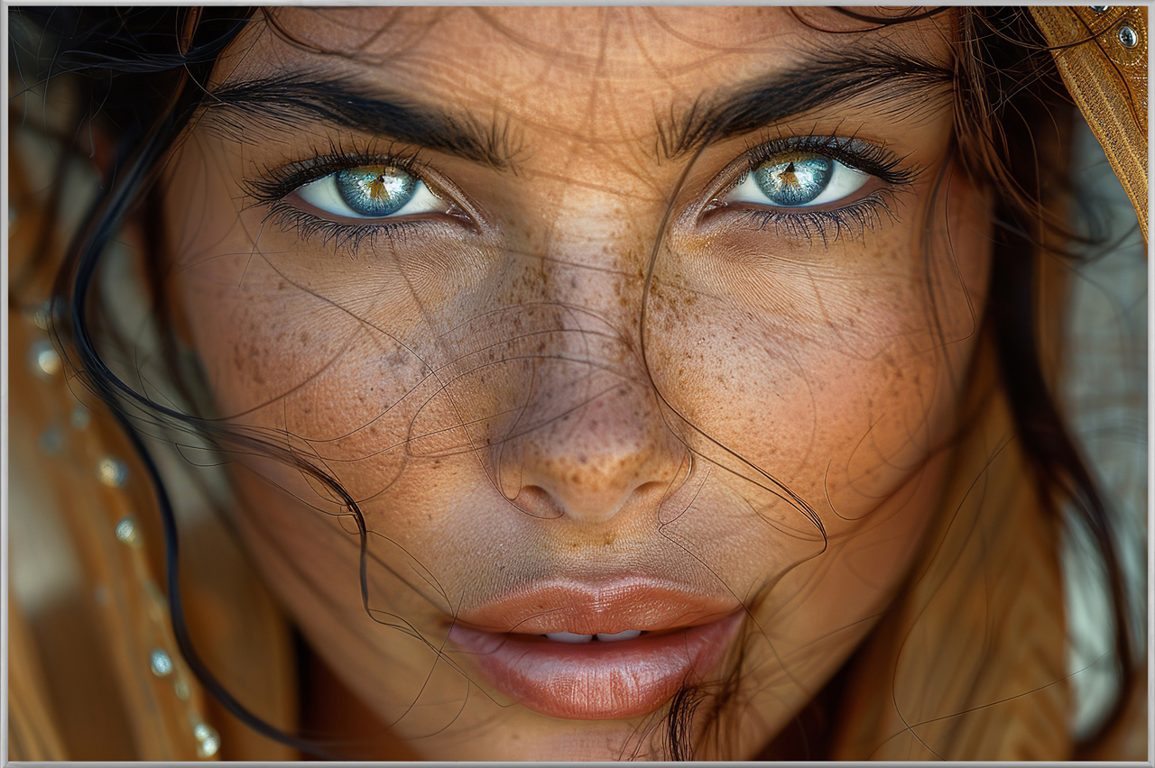 Bild mit Rahmen-Green Eyes Oriental-image LAND