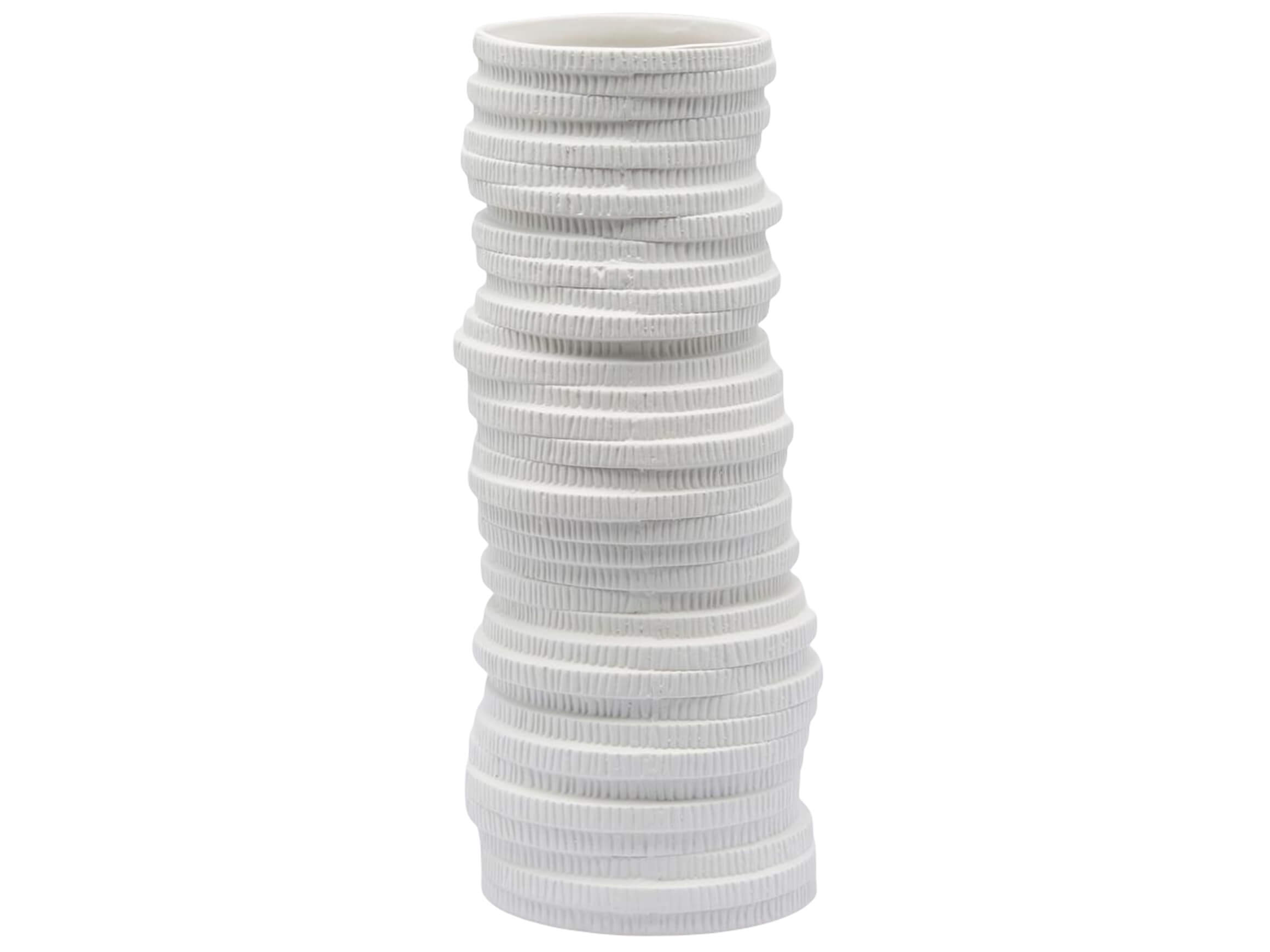 Edg Vase Scheiben Matt Weiss H: 40 cm  | Schubiger Möbel