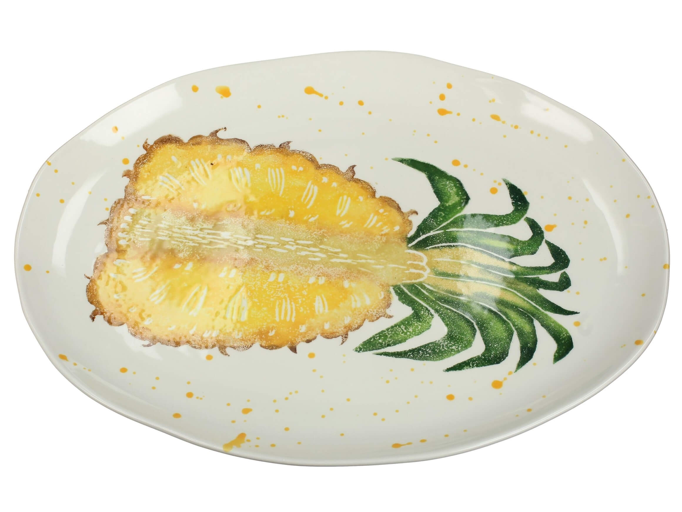 Schale Ananas H: 4 cm Kersten / Farbe: Gelb Grün Weiss