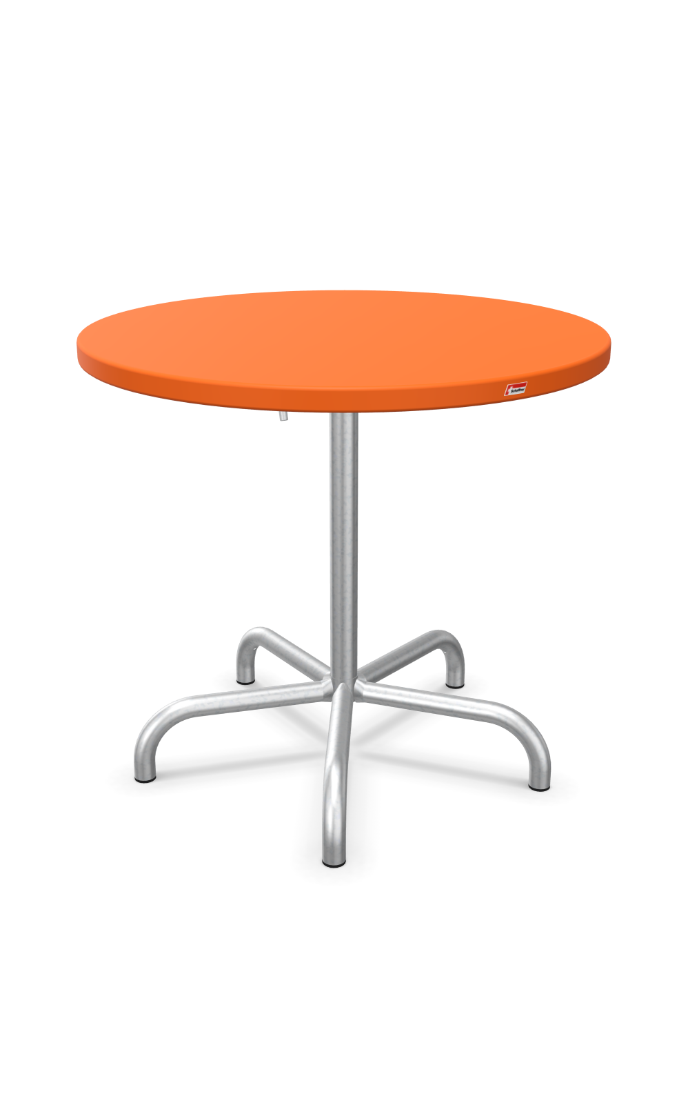 Rigi round metal table Schaffner / colour: orange