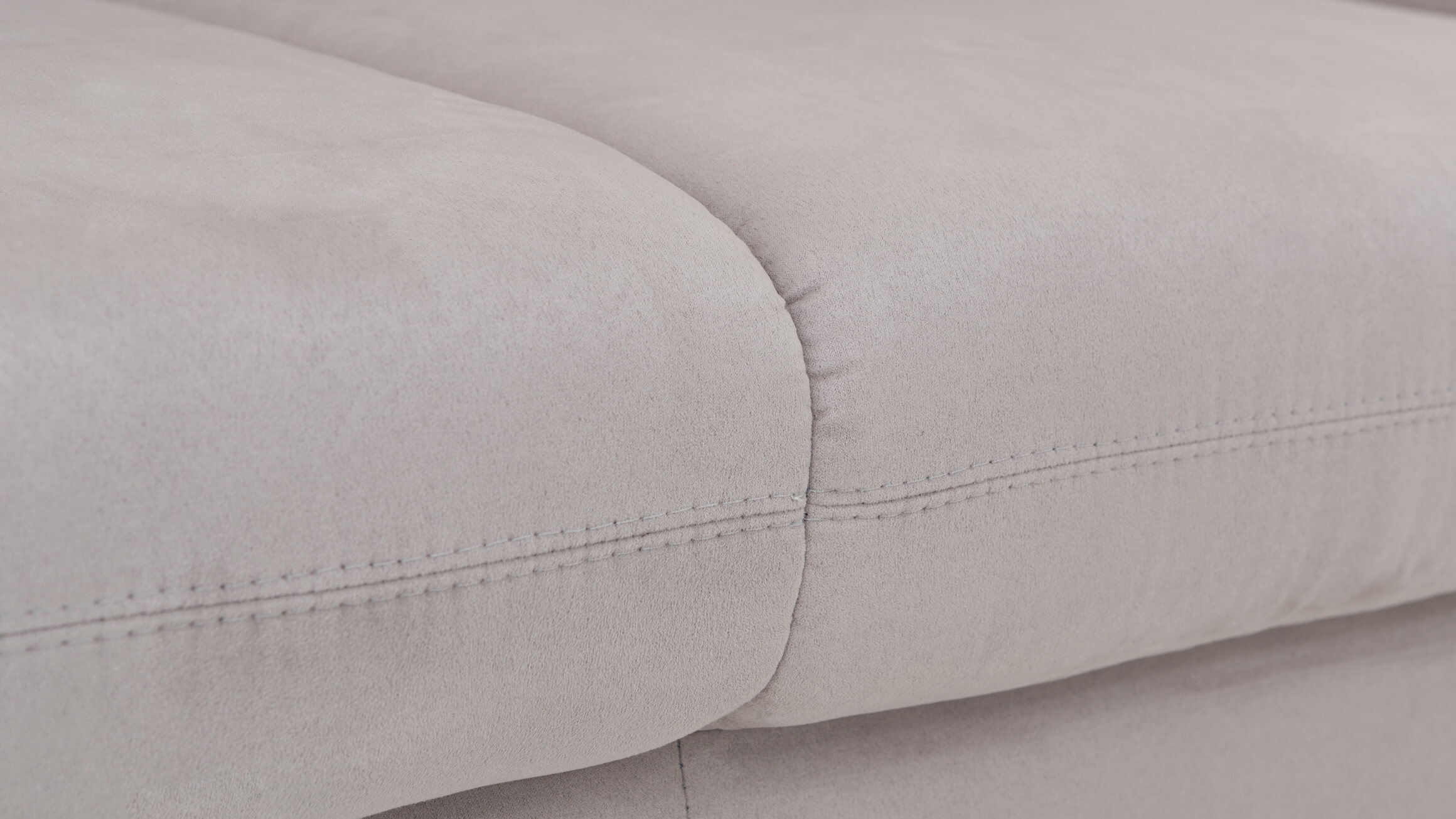 2er Sofa Damaris, Stoff Hellgrau, Metallfuss, b 212 cm