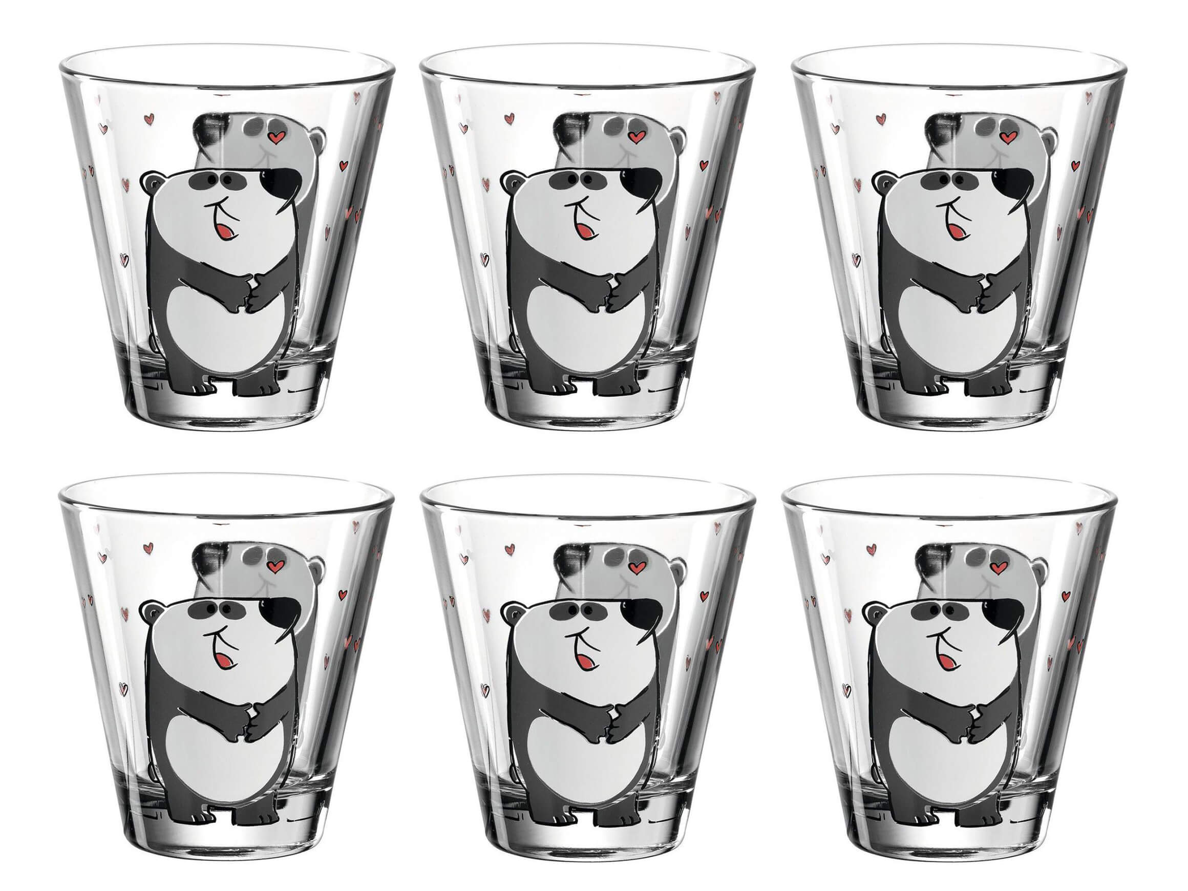 Leonardo Trinkglas Für Kinder Bambini Panda 215 Ml, 6 Stück