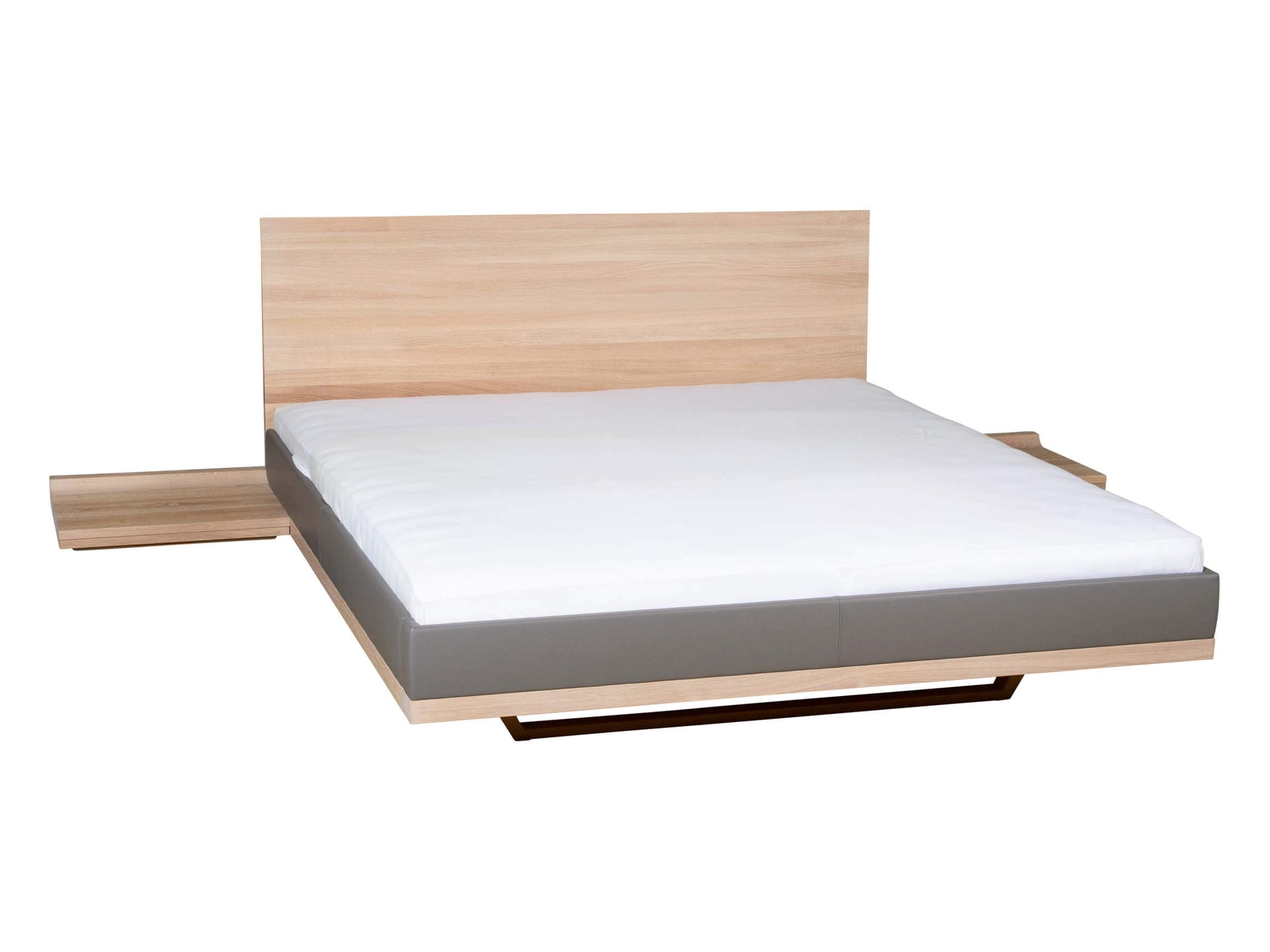 Bett Riletto Team 7 / Farbe: Holzfarbig, Grau / Material: