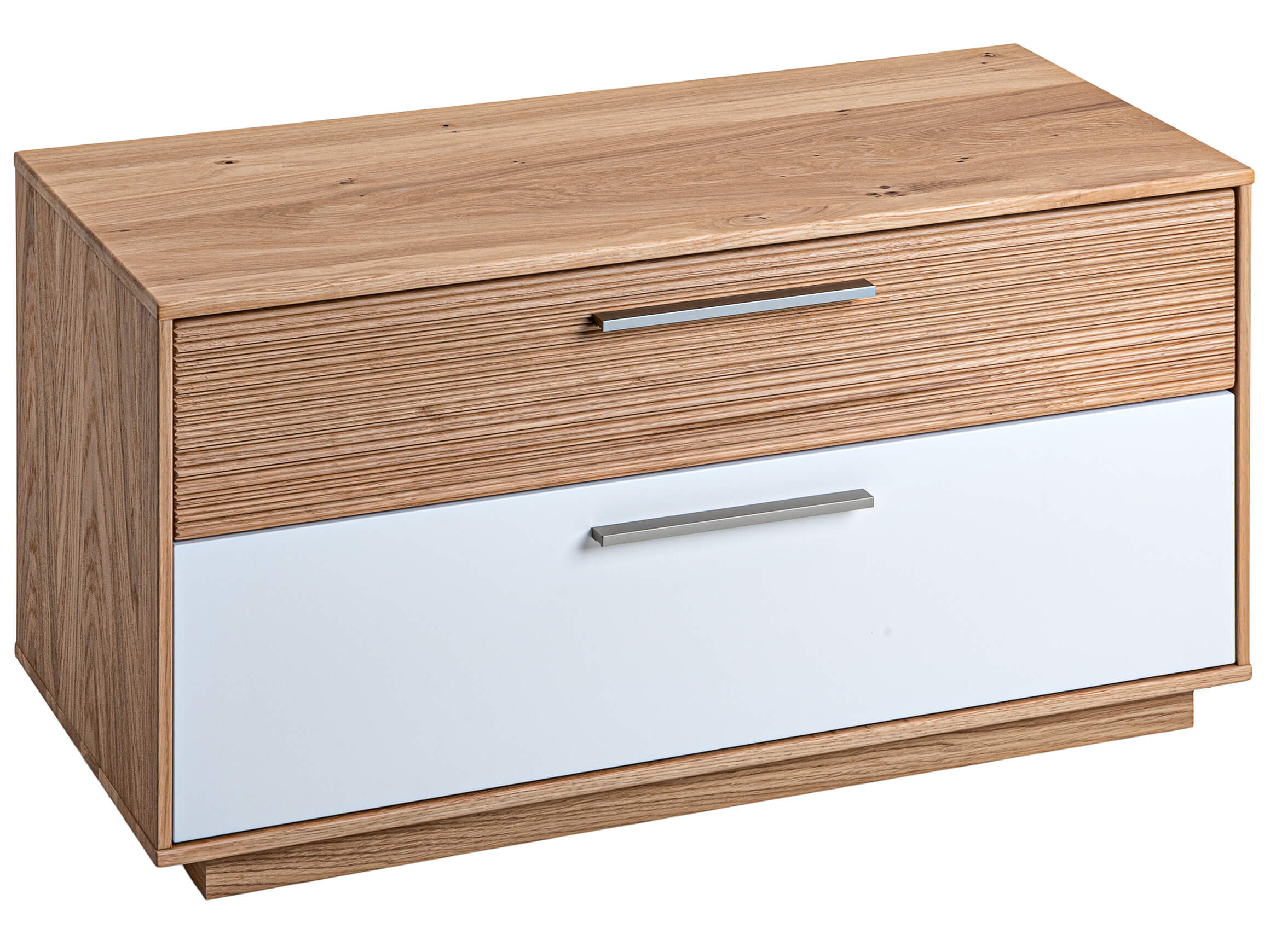 Voss Garderobenbank Laverty Samtweiss Holzfarbig | Schubiger Möbel