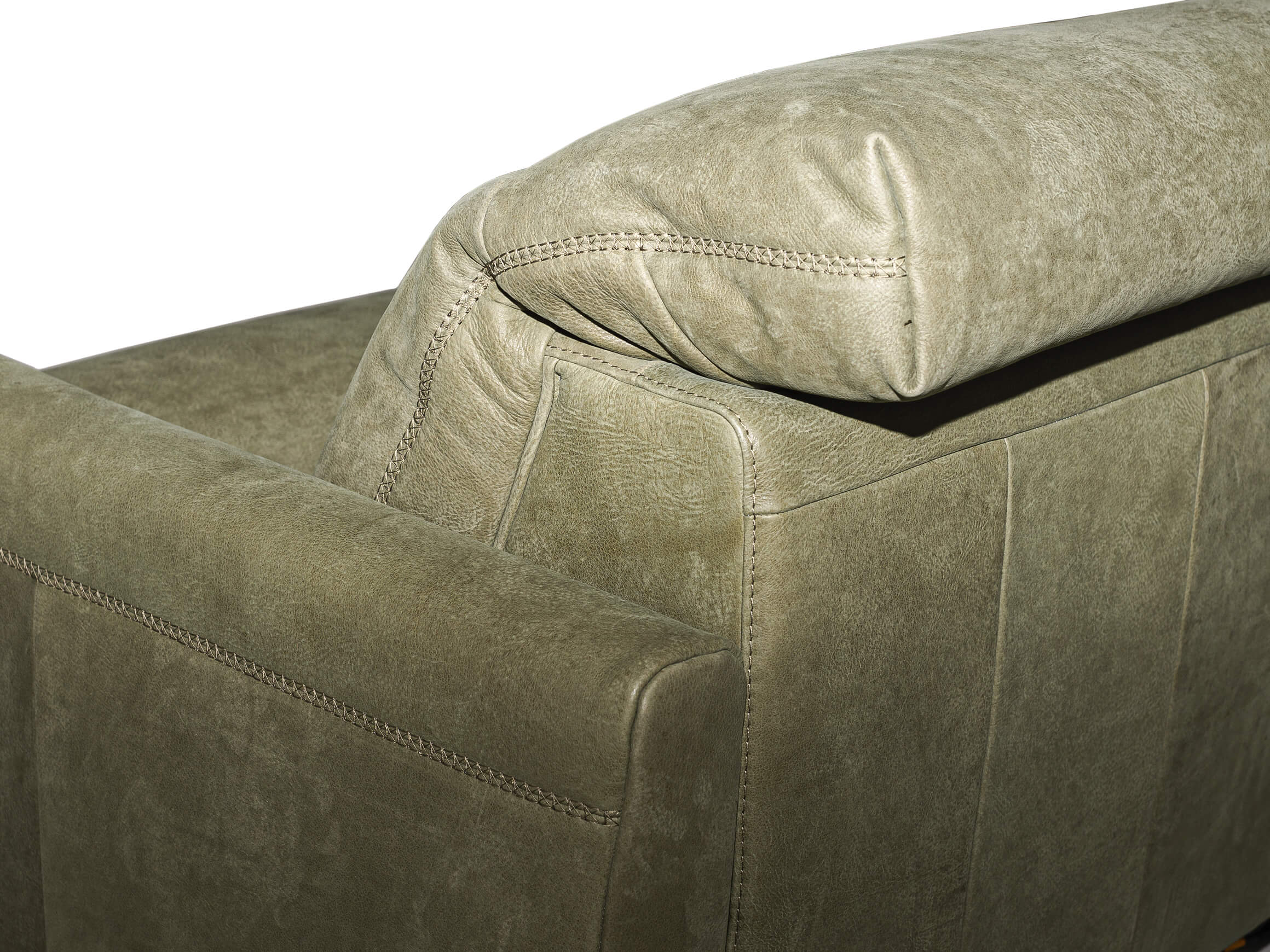 Sofa Valeria Rom / Farbe: Olive / Bezugsmaterial: Leder