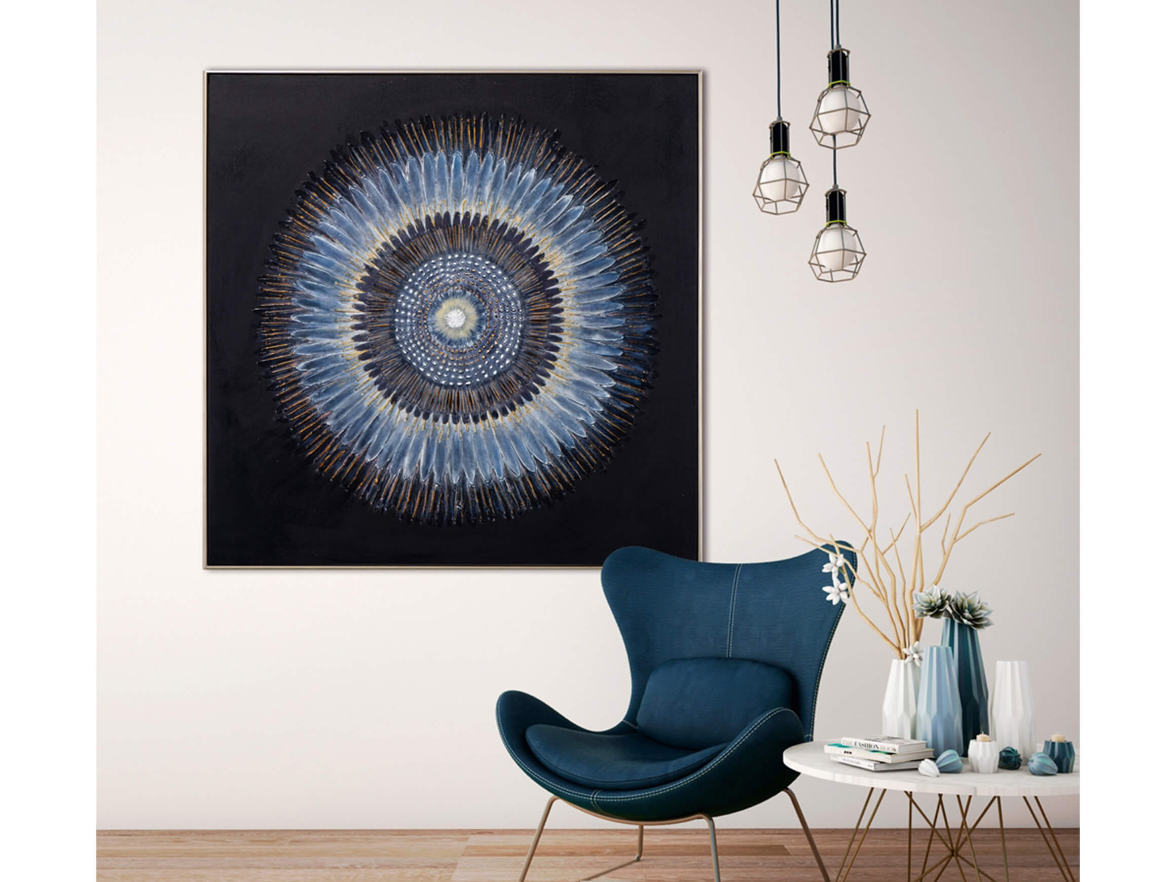 Bild mit Rahmen Blaue Iris image LAND