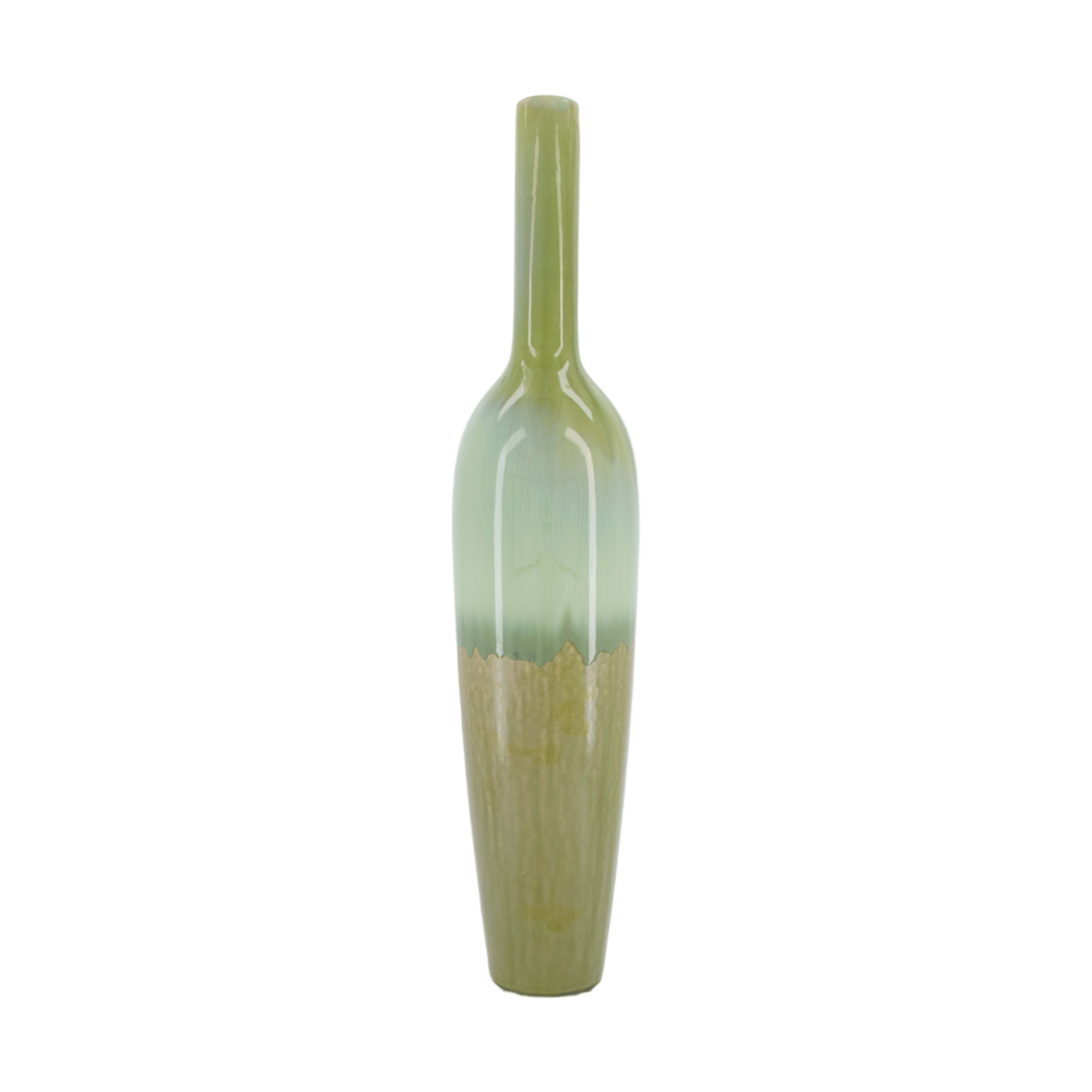 Vase Flasche Keramik, Grün Decofinder / Grösse: 14 x cm