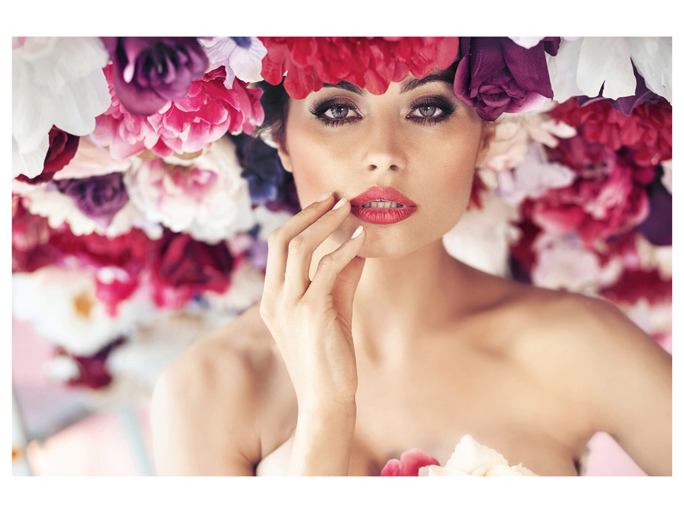 Digitaldruck auf Acrylglas Schönheit im Blumenmeer image LAND / Grösse: 120 x 80 cm