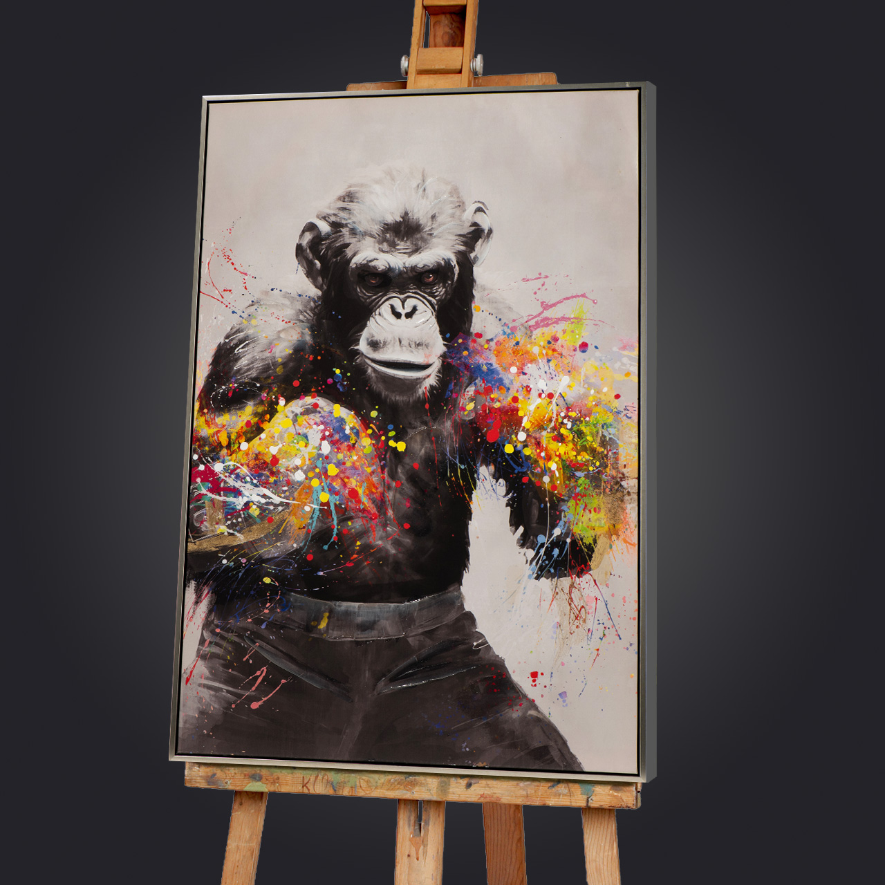 Gemälde-Boxing Monkey-image LAND