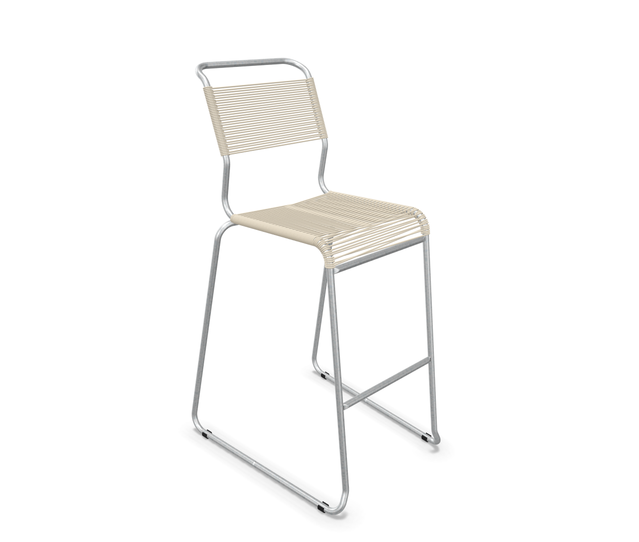 Schaffner Spaghetti-Barstuhl Säntis Feuerverzinkt m. Kufen Beige | Schubiger Möbel