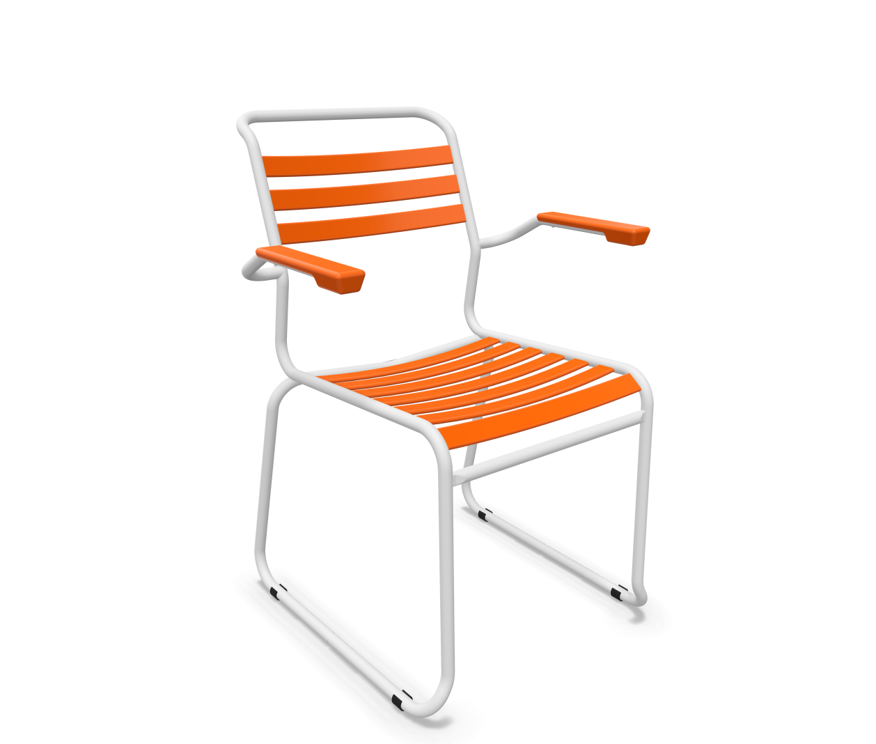 Schaffner Kufen-Lättli-Stuhl Säntis mit Lehne Orange | Schubiger Möbel