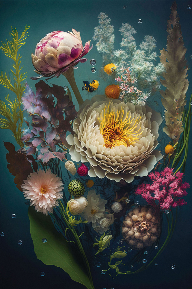 image LAND Glasbild Water Flowers  | Schubiger Möbel