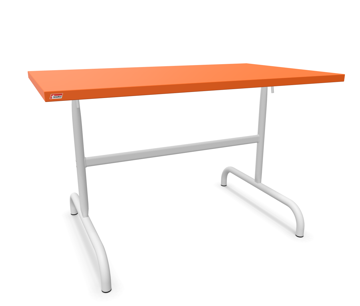 Metalltisch Säntis von Schaffner / Farbe: Orange / Grösse: 117 x 70 cm