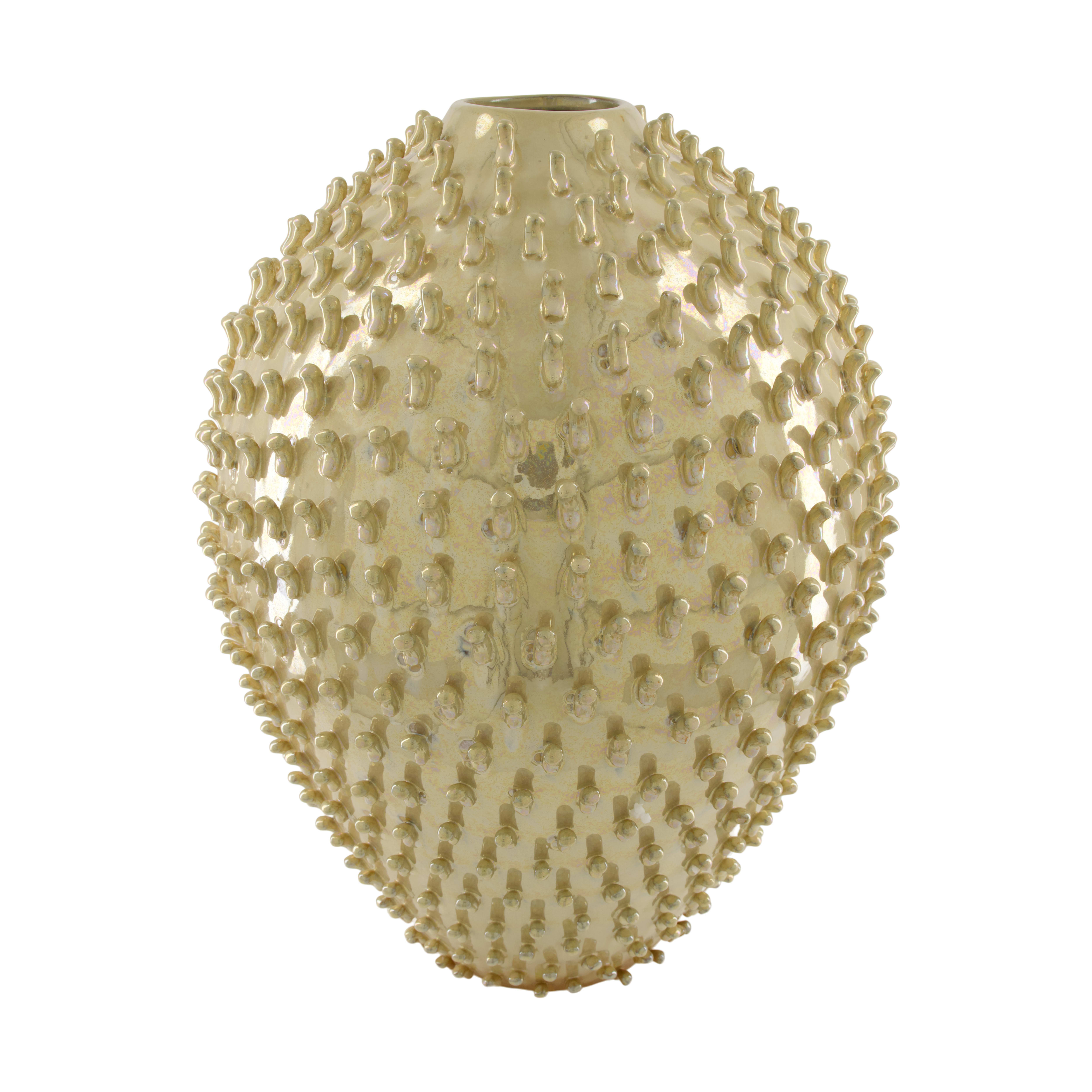 Decofinder Vase Puffiso, Keramik, Perlmutt  | Schubiger Möbel