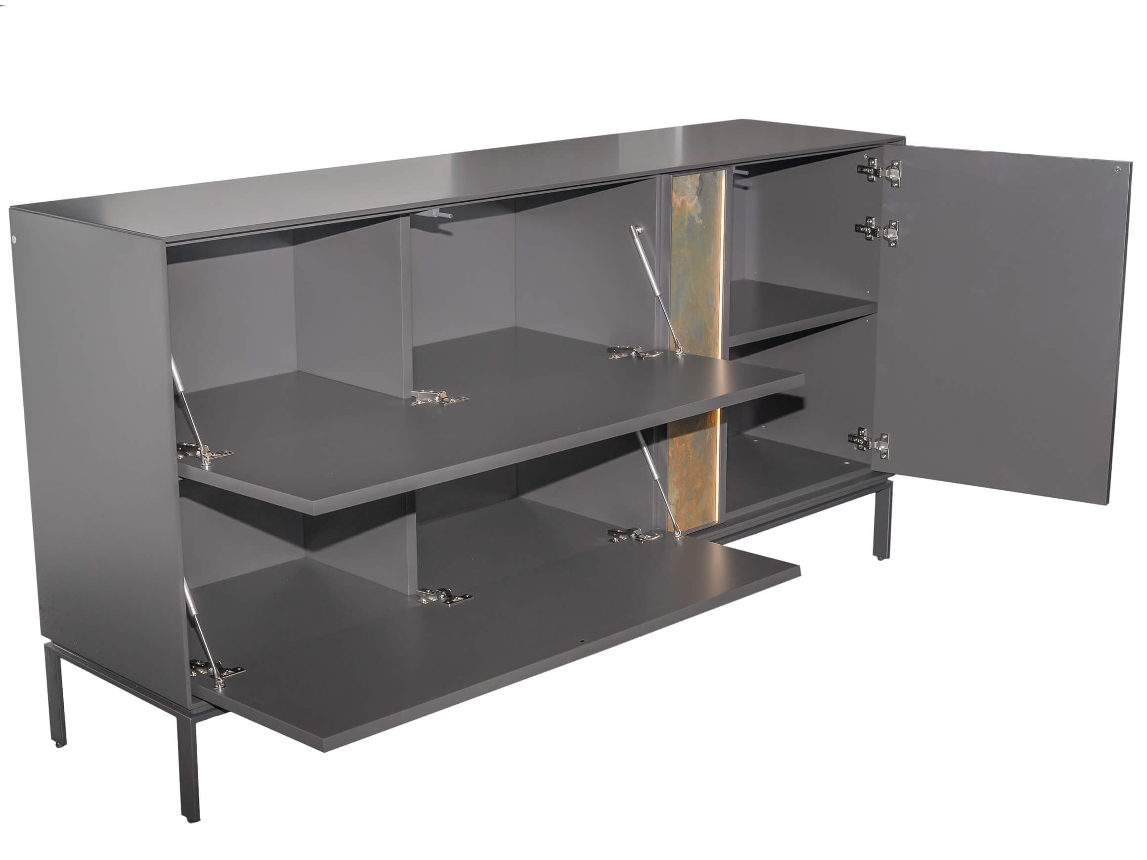 Wohnwand Felice Abrito / Farbe: Schwarzgrau