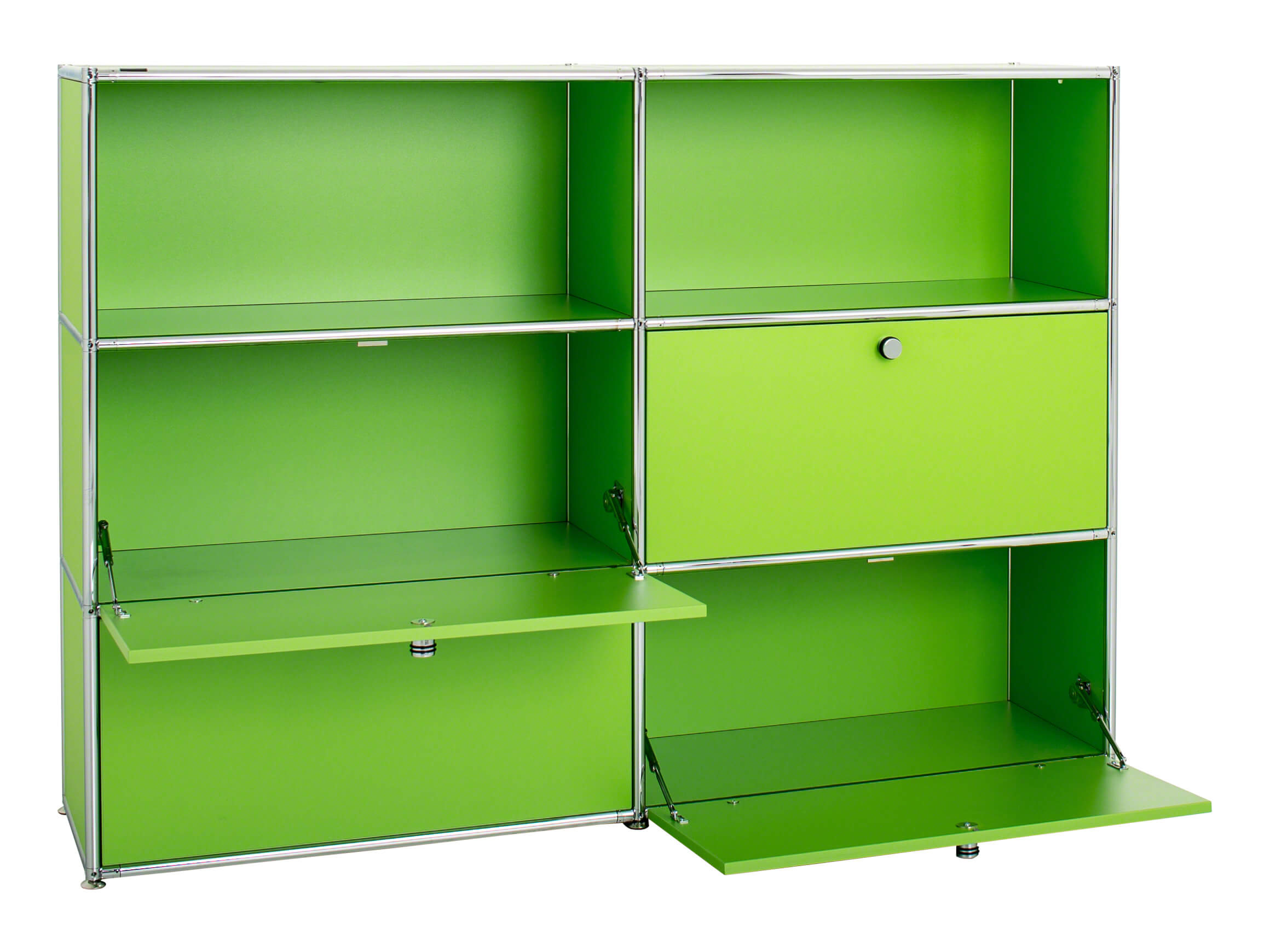 Sideboard Cosmic 20.20, vert, 4 abattants, l 153 cm p 38 cm h 108 cm
