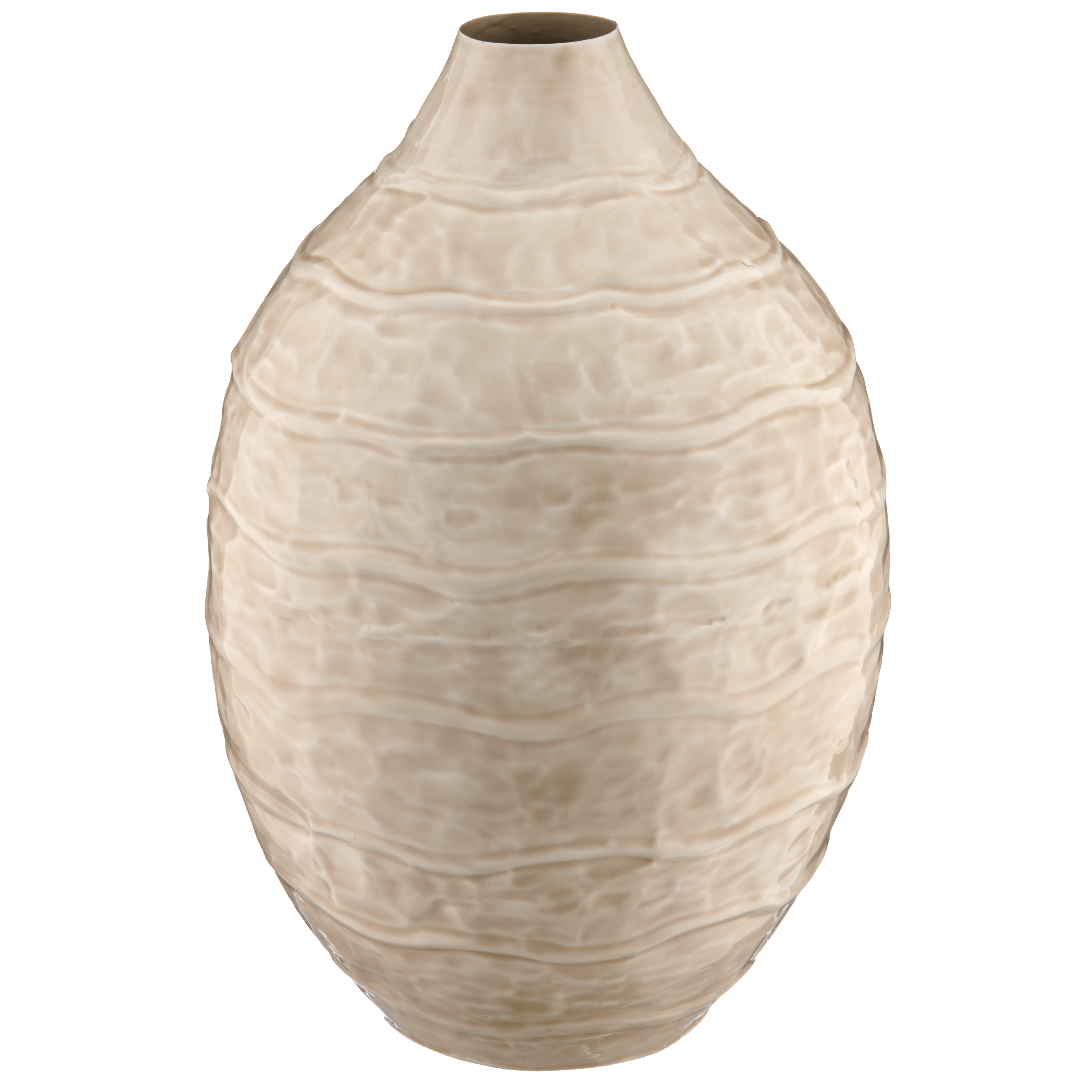Gasper Vase Wave, Enamel Finish, Hellgrau  | Schubiger Möbel
