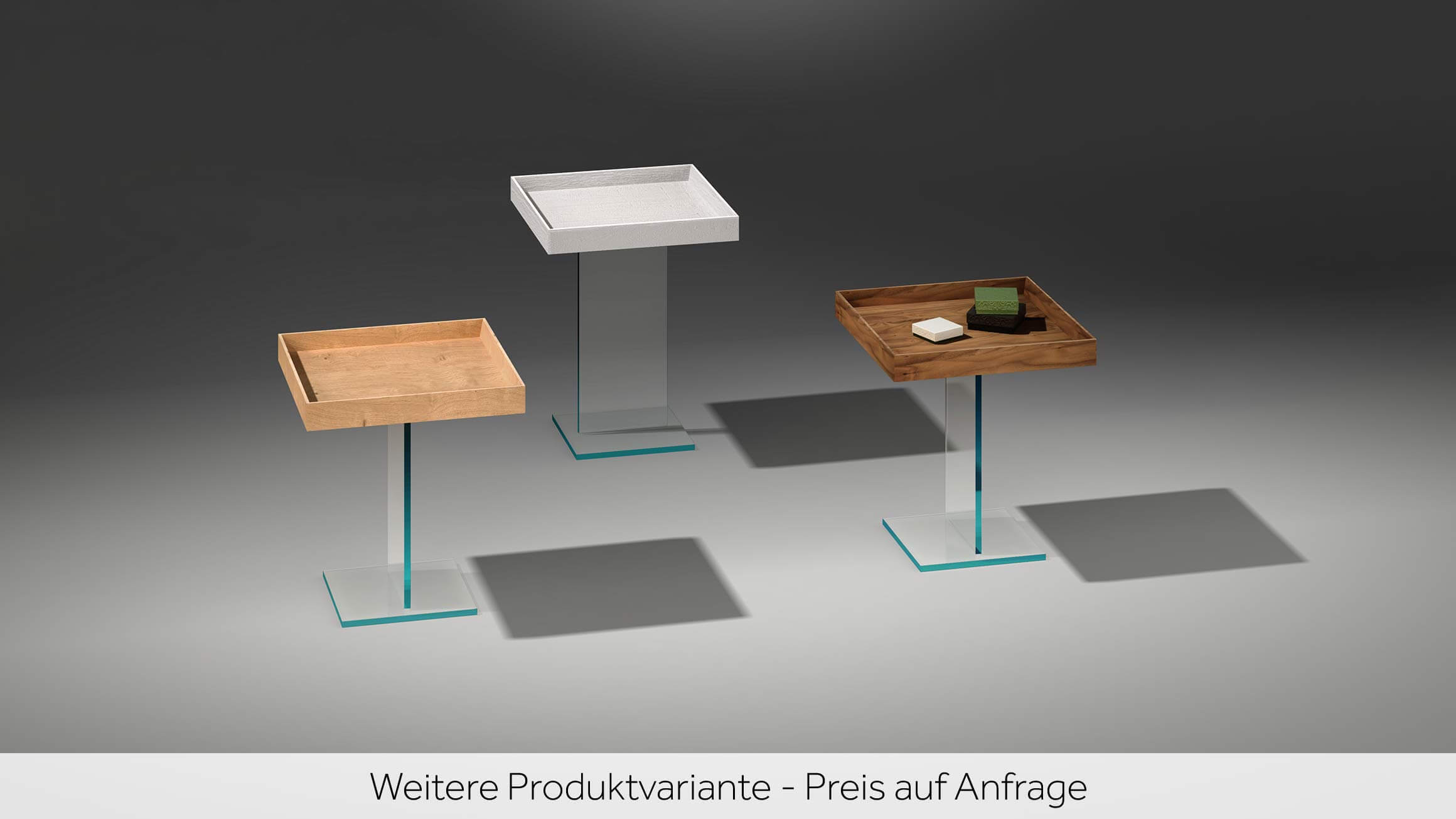 Beistelltisch Callan, Korpus Floatglas, Tablett