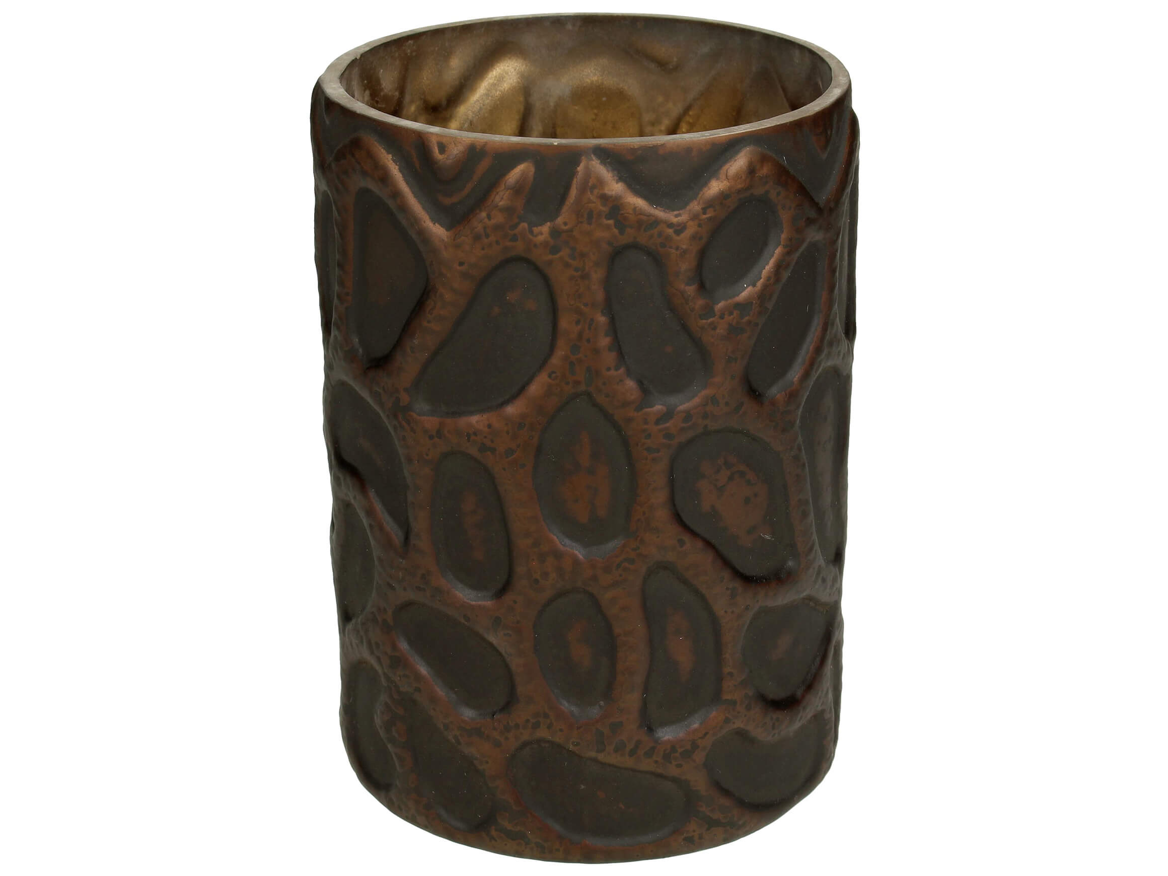 Windlicht Glas Gold-Braun H: 15 cm Kersten