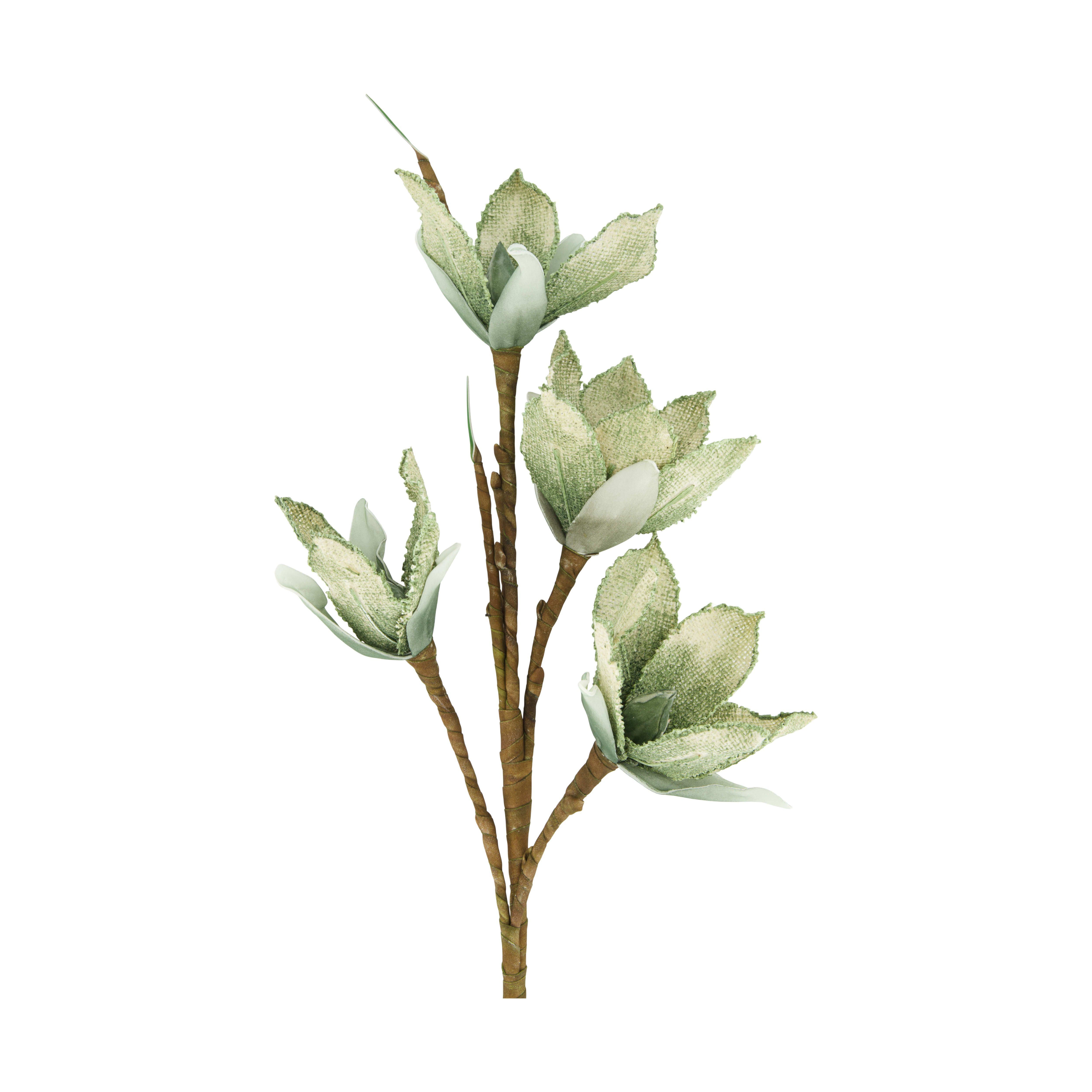 Decofinder Kunstblumen Magnolie Jute, Grün  | Schubiger Möbel