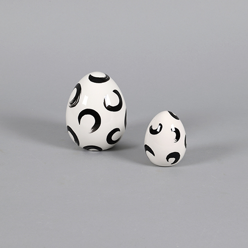 Decofinder Figur Ei Schwarz H: 9 cm  | Schubiger Möbel