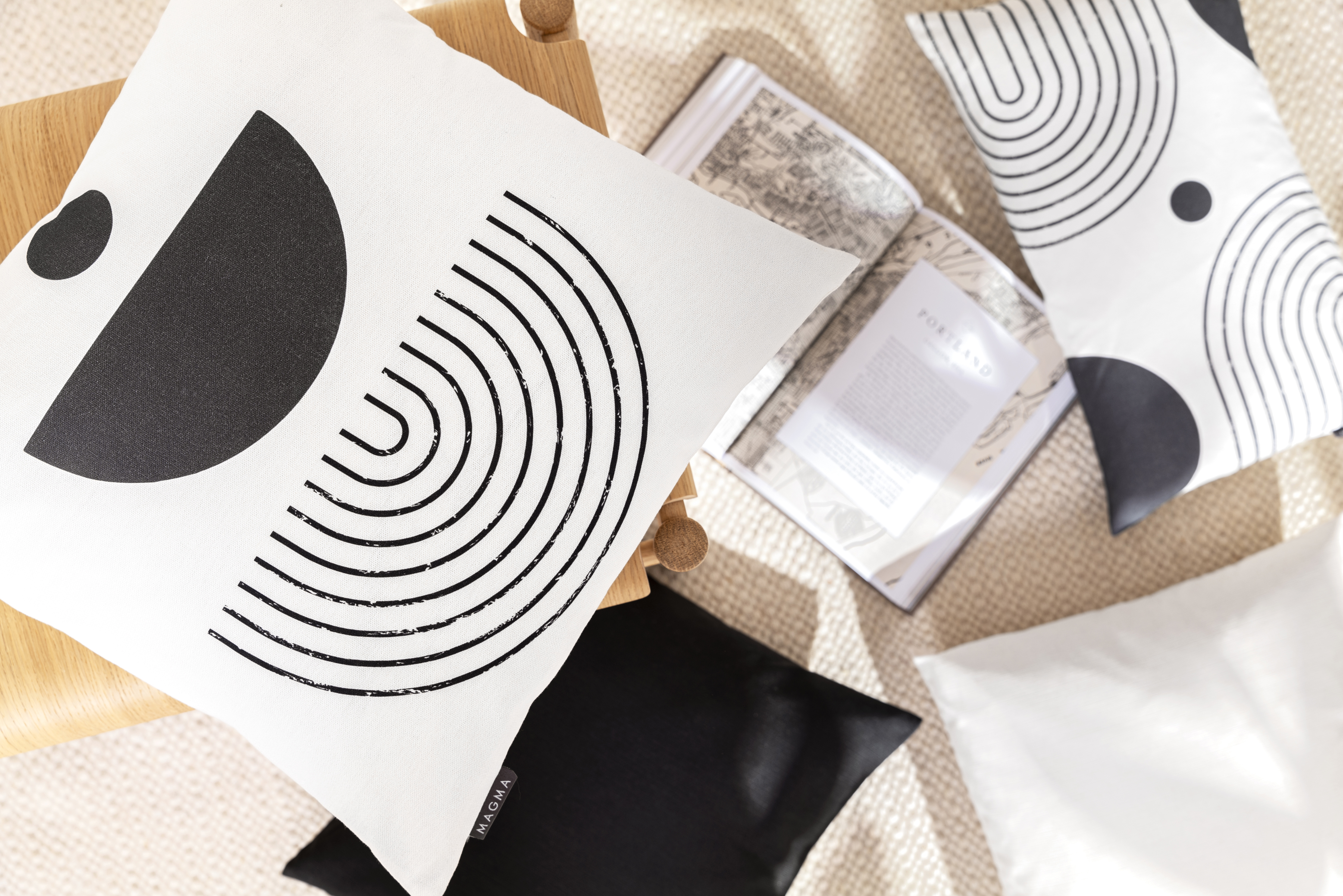 Kissenhülle Vince Anthrazit 45x45 cm Magma / Farbe: