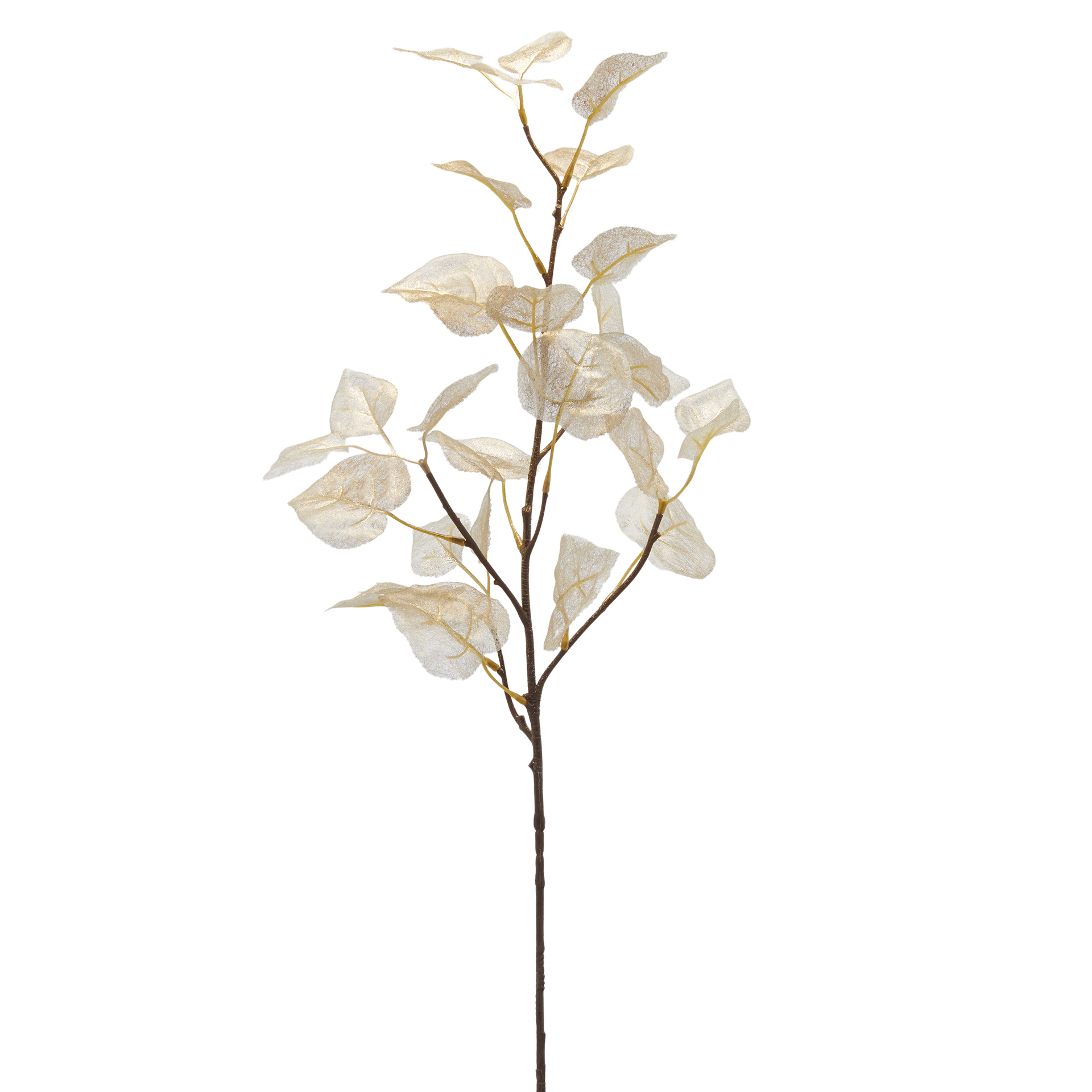 Kunstblumen Blätterzwei Gold H: 76 cm Edg