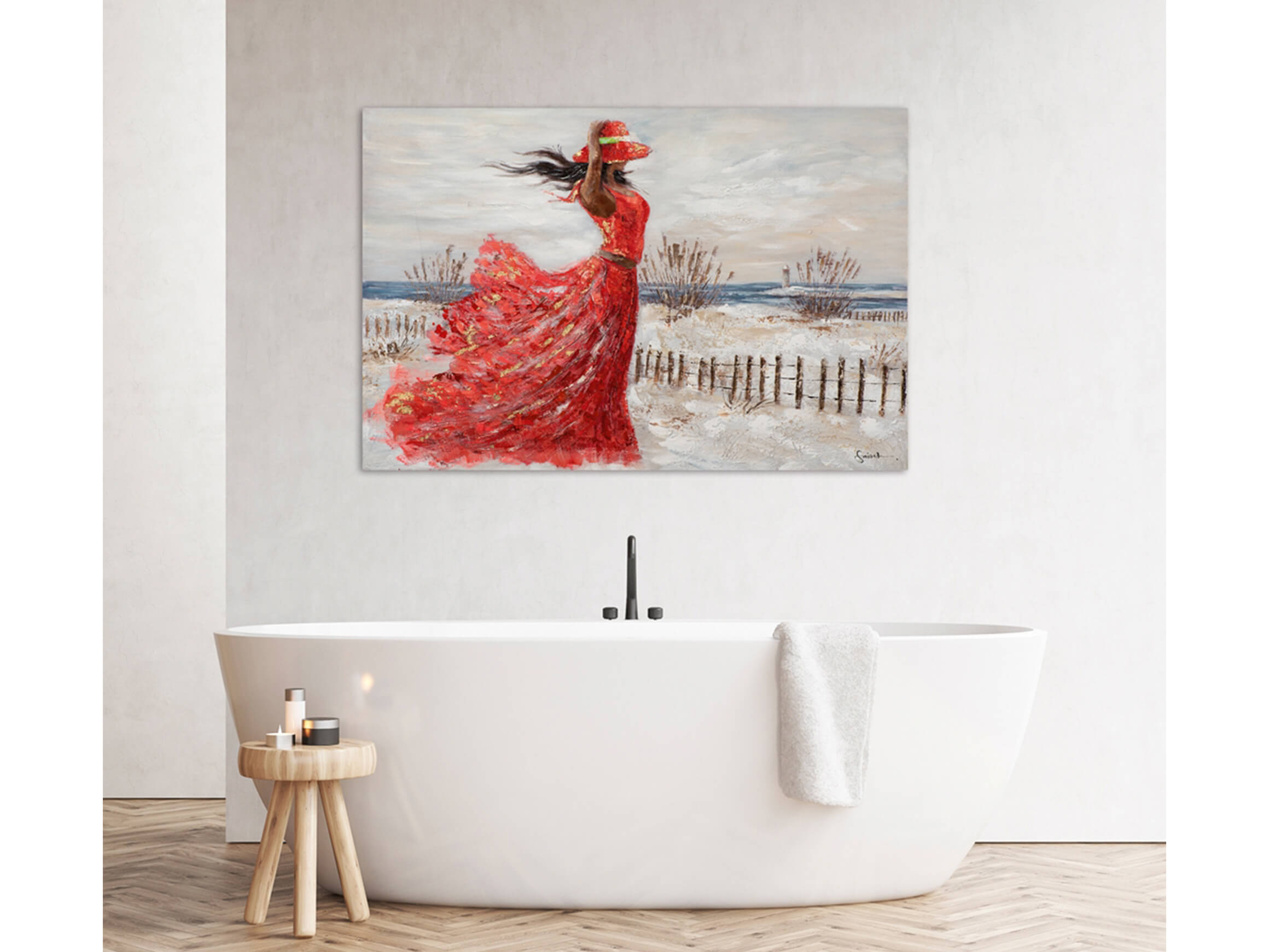 Bild Rotes Kleid am Strand image LAND