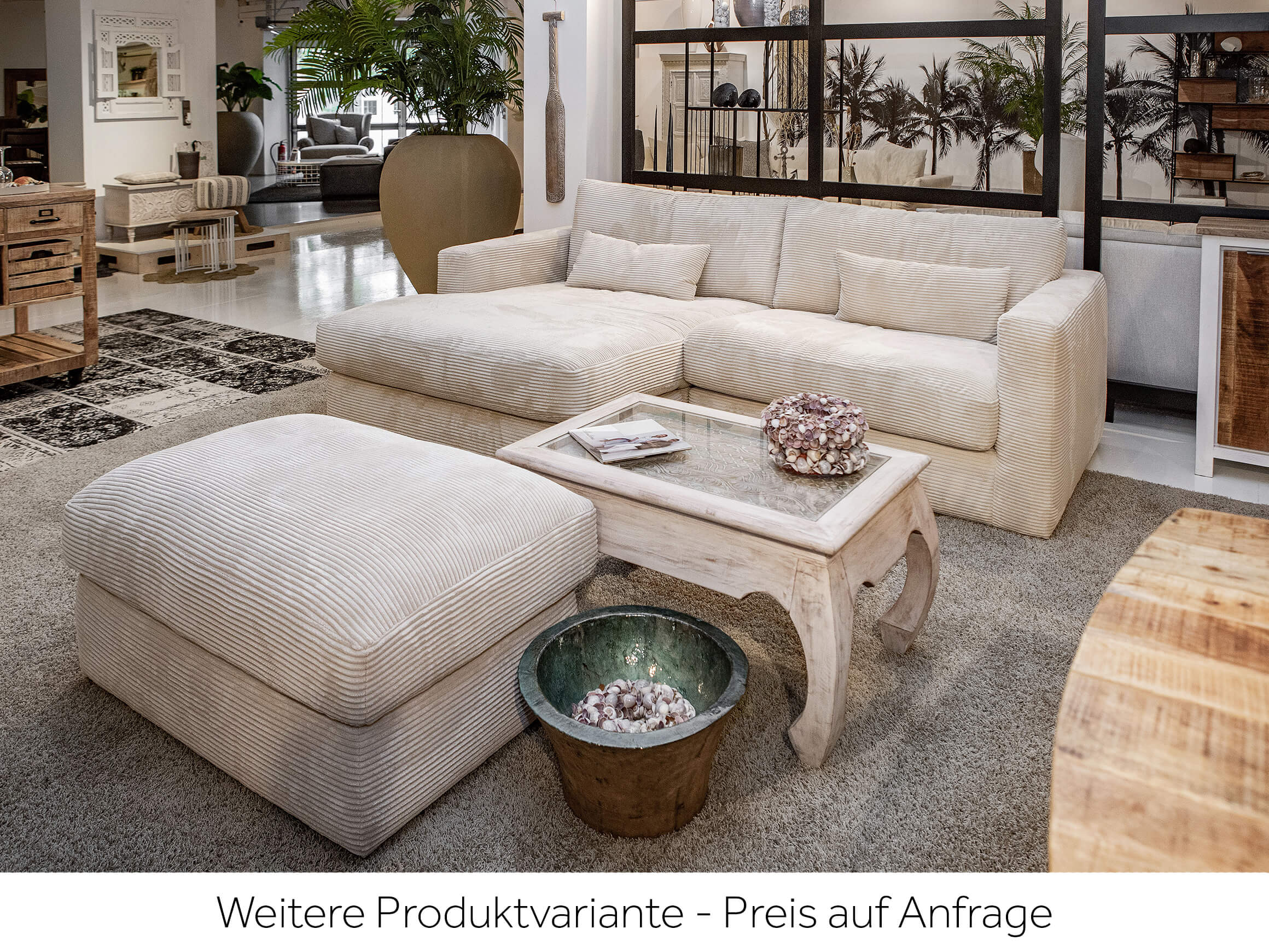 Megasofa Locarno Gutmann / Farbe: Creme / Bezugsmaterial: Stoff