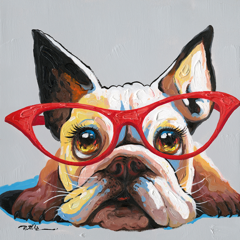 Gemälde-Hund mit Roter Brille-image LAND