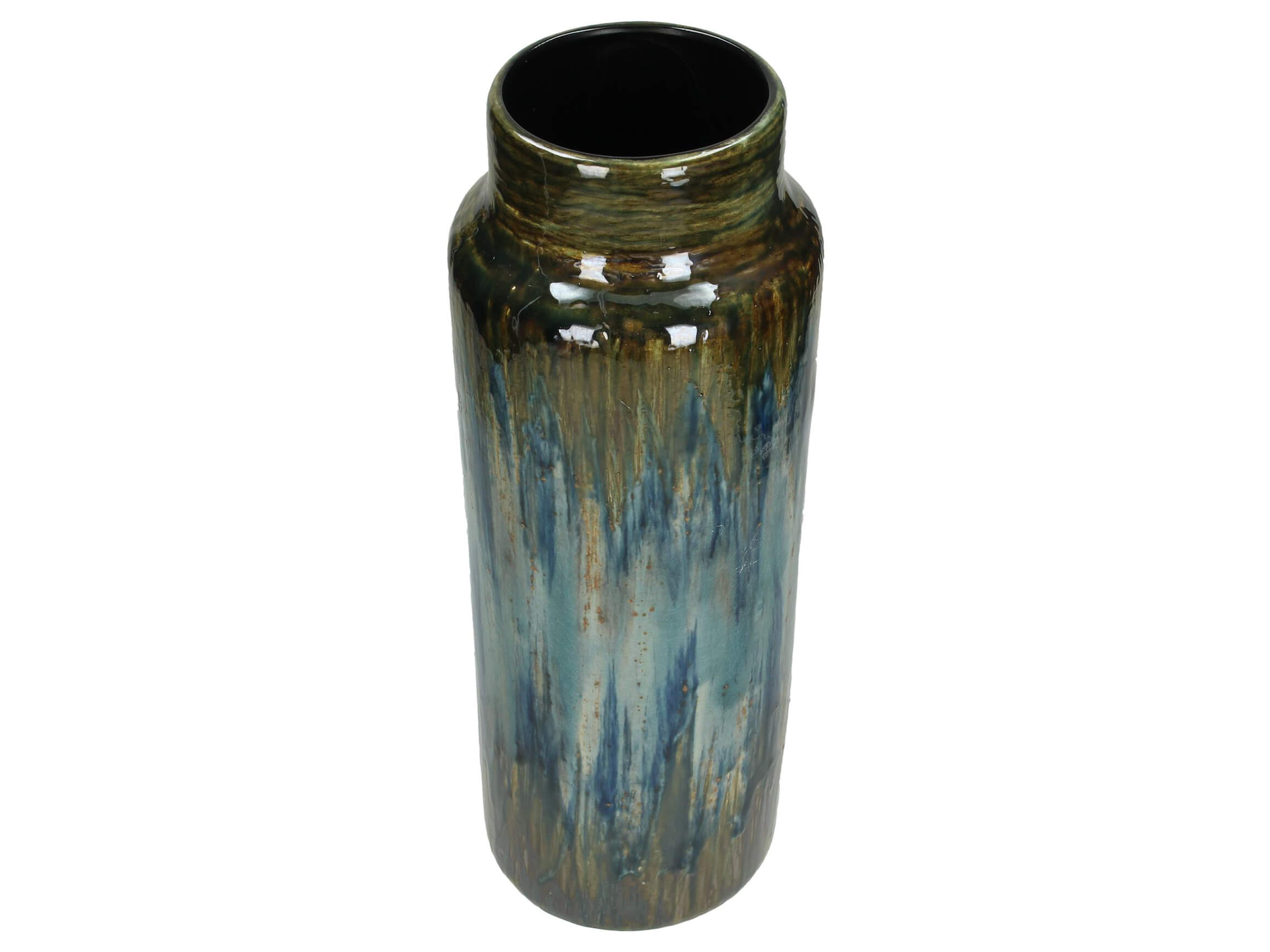 Vase Steingut Blau mit Verlauf H: 39 cm Kersten