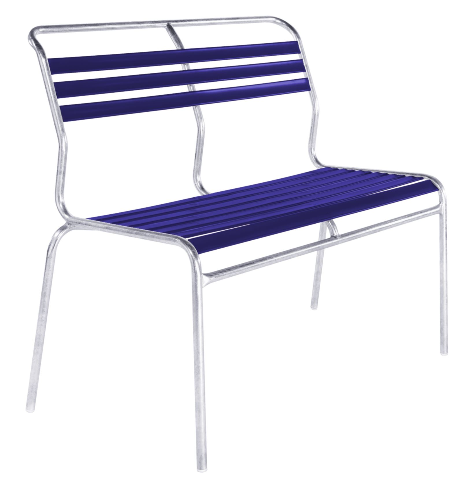 Lättli-Bank Säntis Feuerverzinkt von Schaffner / Farbe: Kobaltblau / Grösse: 90 x 58 cm