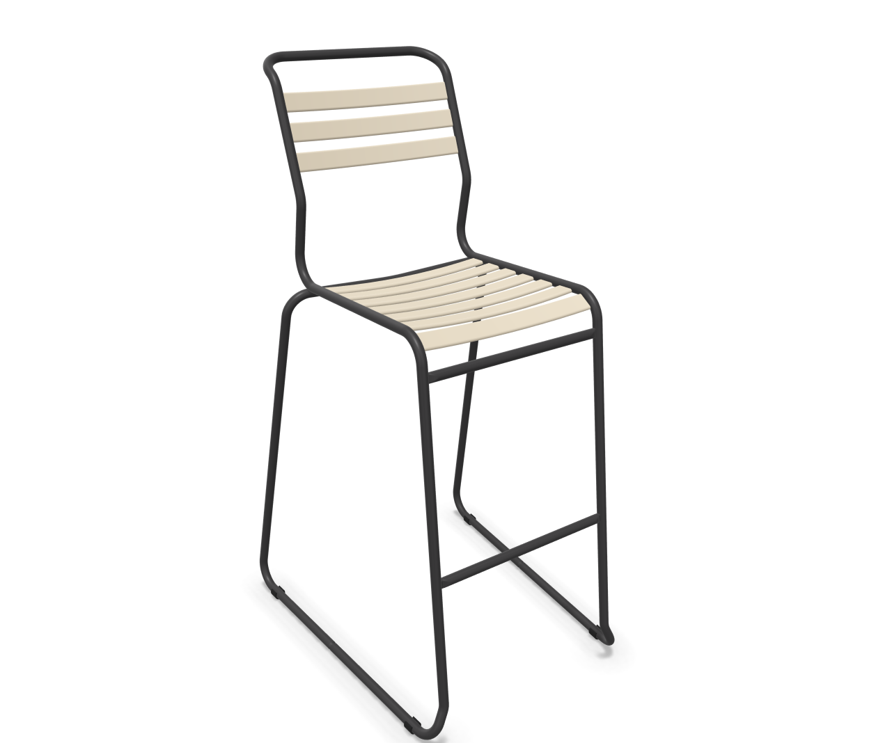 Schaffner Bar-Kufen-Lättlistuhl Säntis Beige | Schubiger Möbel