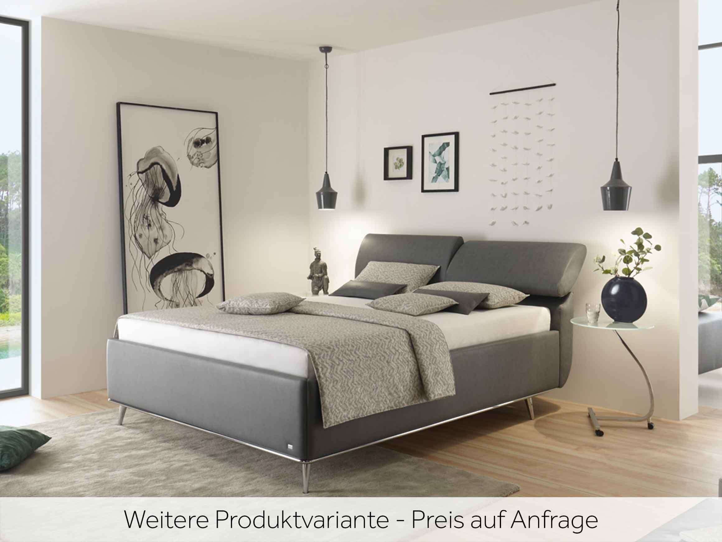 Cerata upholstered bed, fabric white-cream, lifting aid,