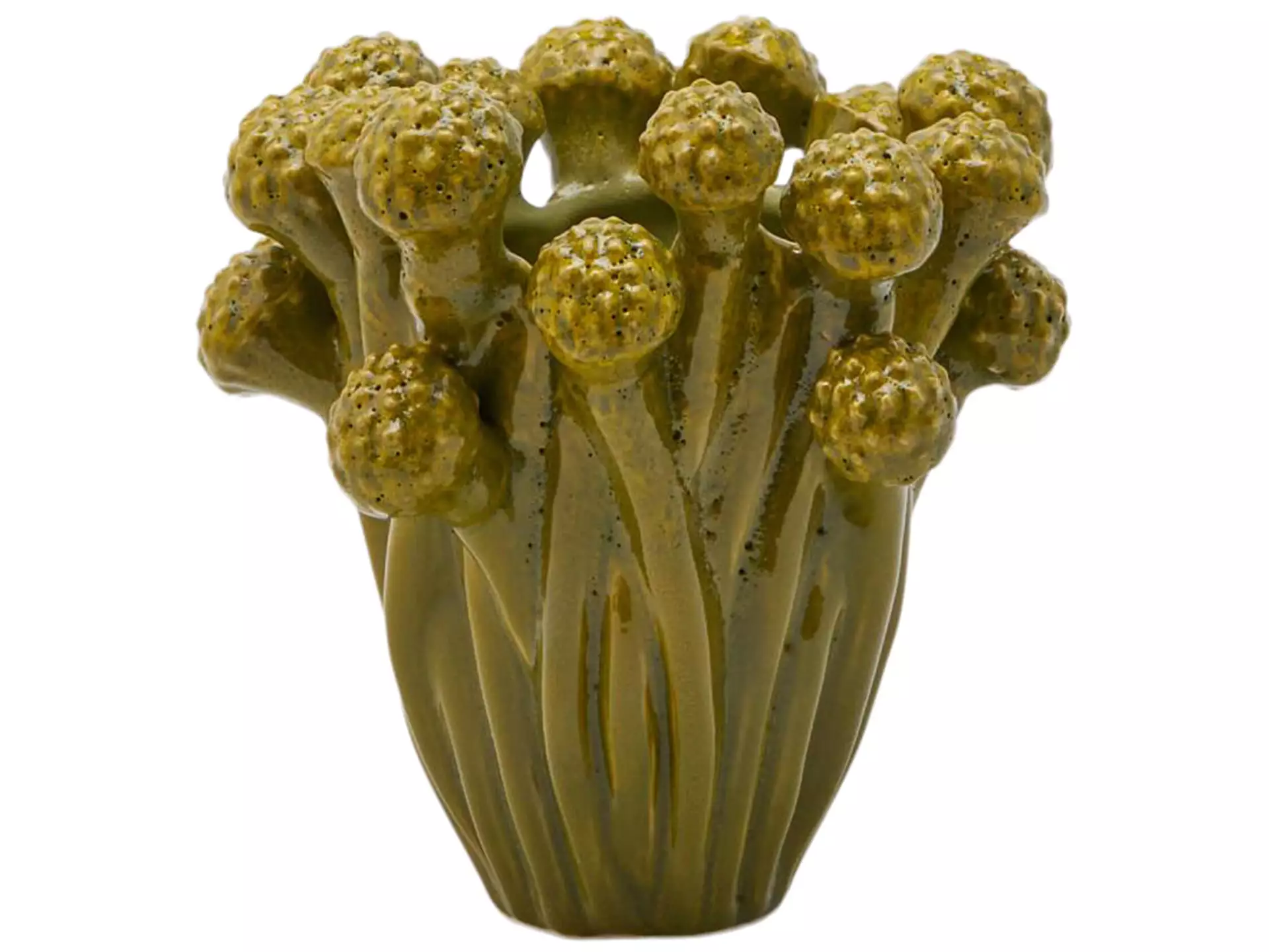 Vase Schneeball Senfgrün H: 20 cm Edg