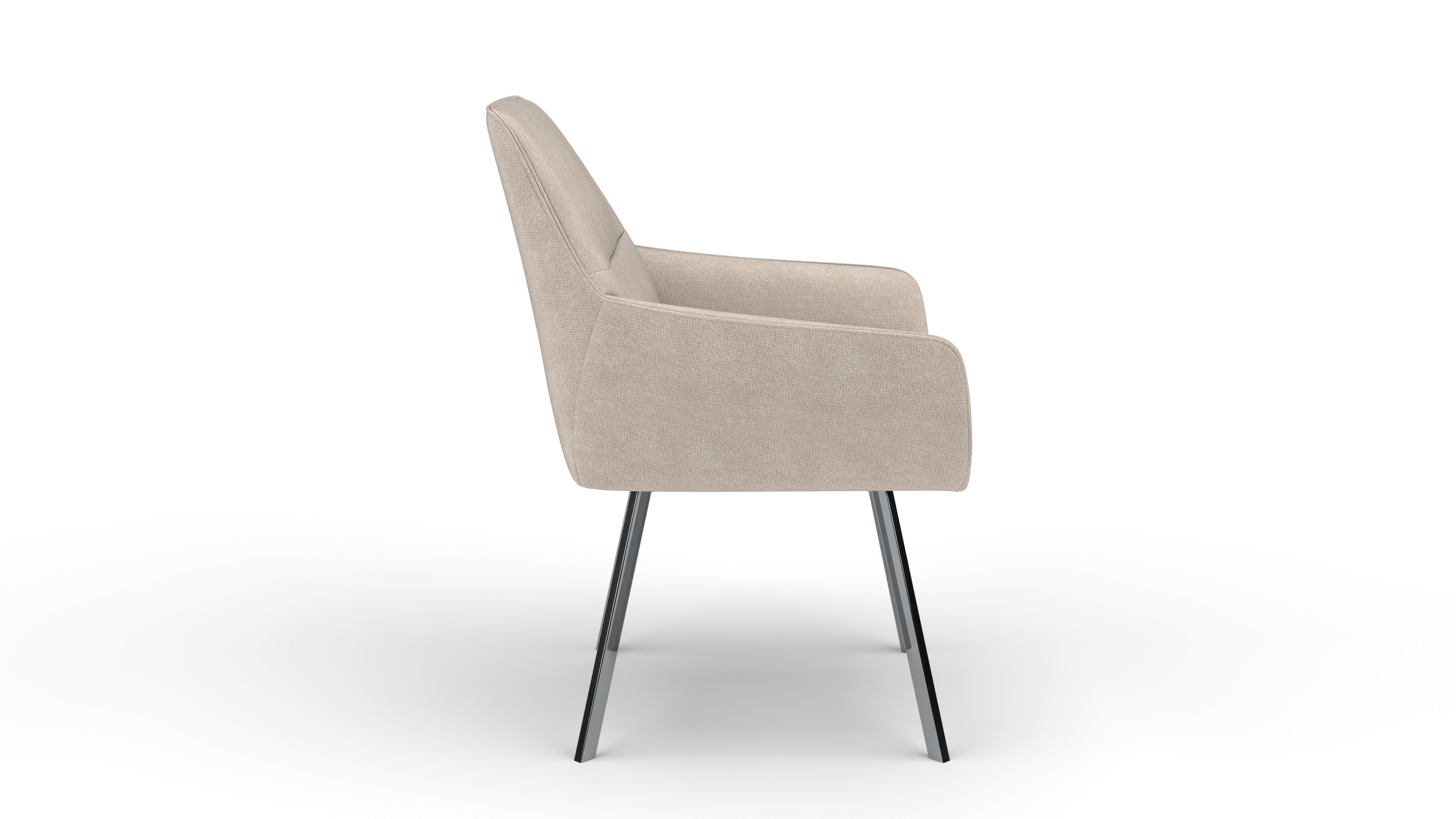 Stuhl Bellatrix - von UrbanDesign | Drehfunktion, Fuss Stahl, Stoff Beige