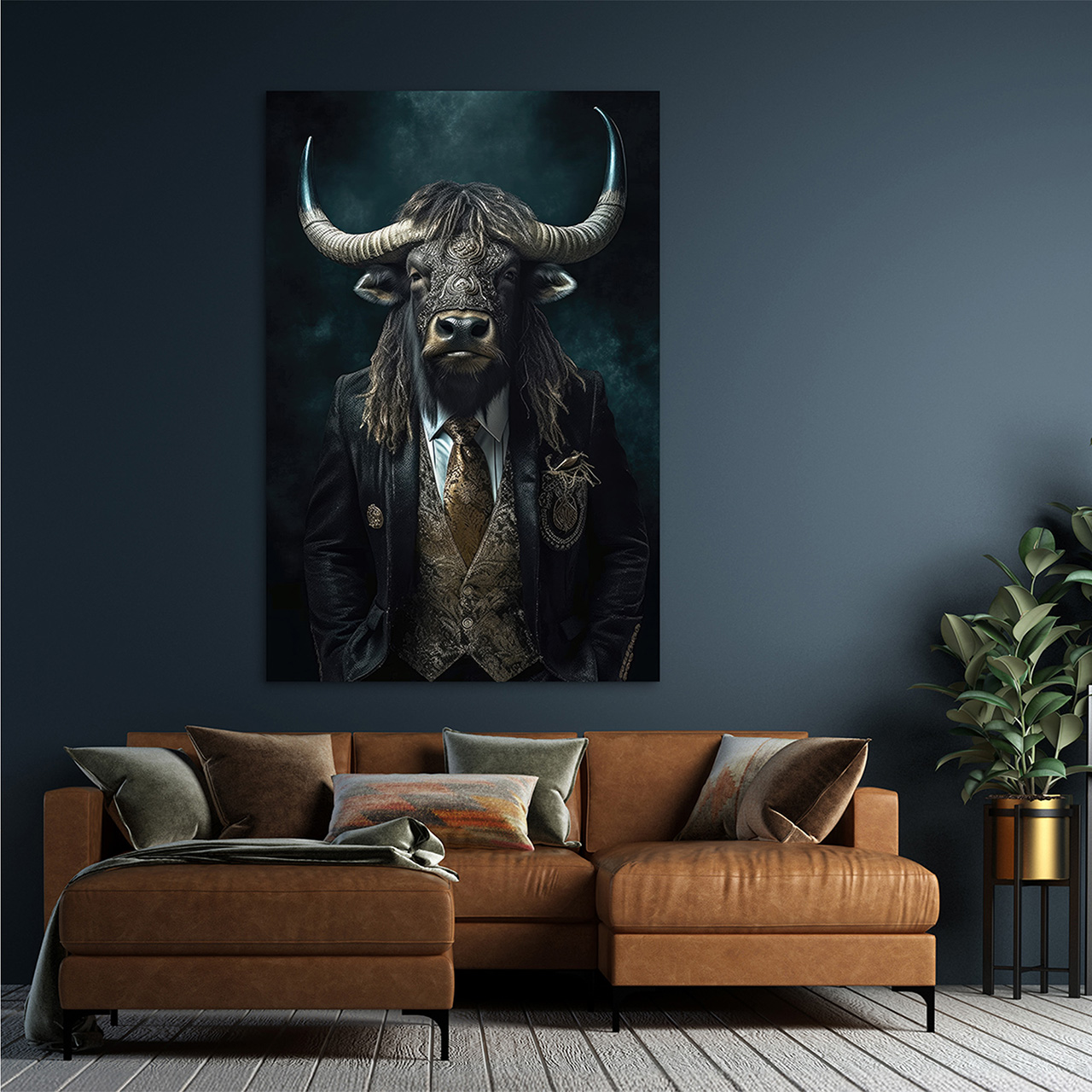 Canvas-Stylish Mr. Bull-image LAND