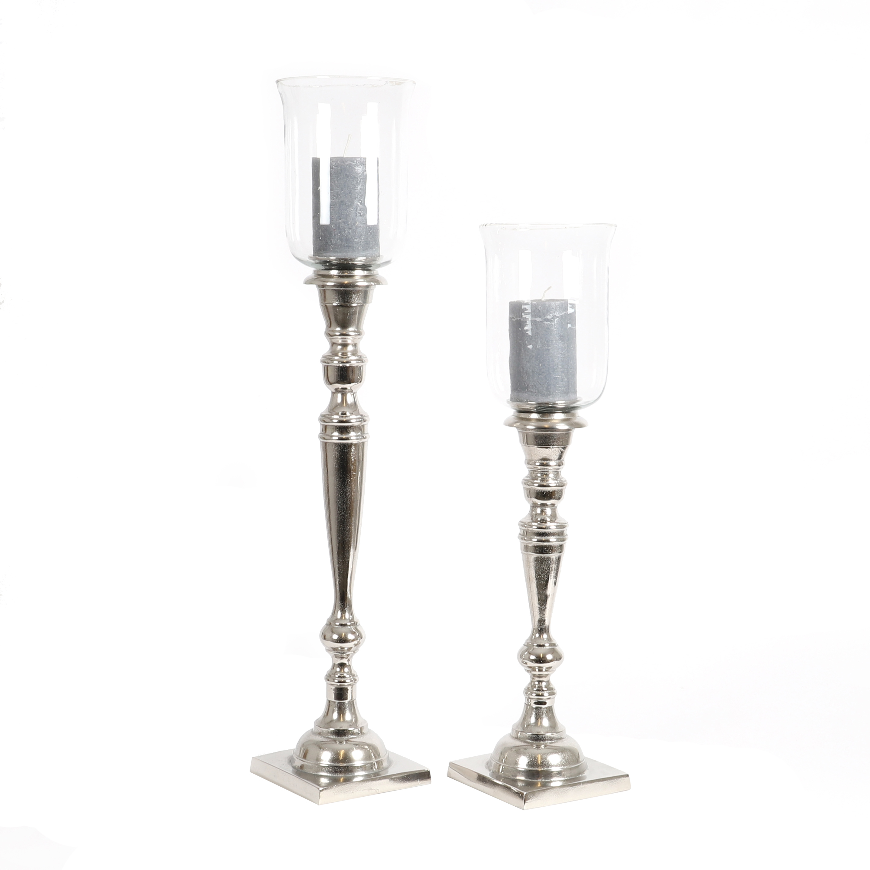 Kerzenständer Bodenleuchter mit Glas, Aluguss Decofinder