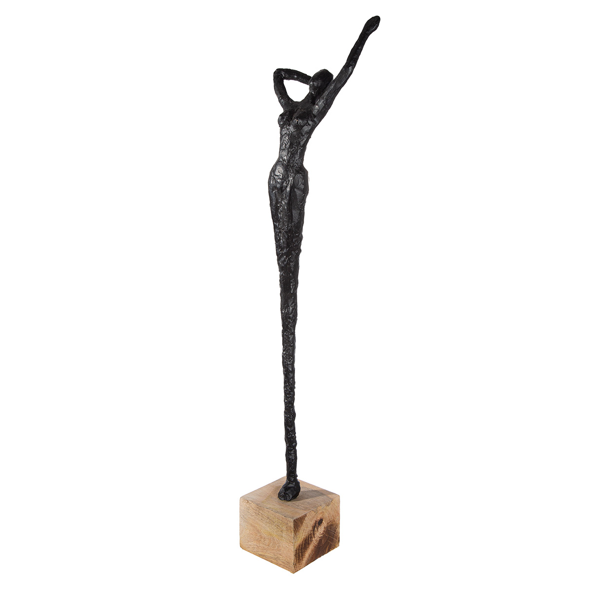 Gilde Figur Alive, Schwarz, Naturfarben H: 77 cm  | Schubiger Möbel