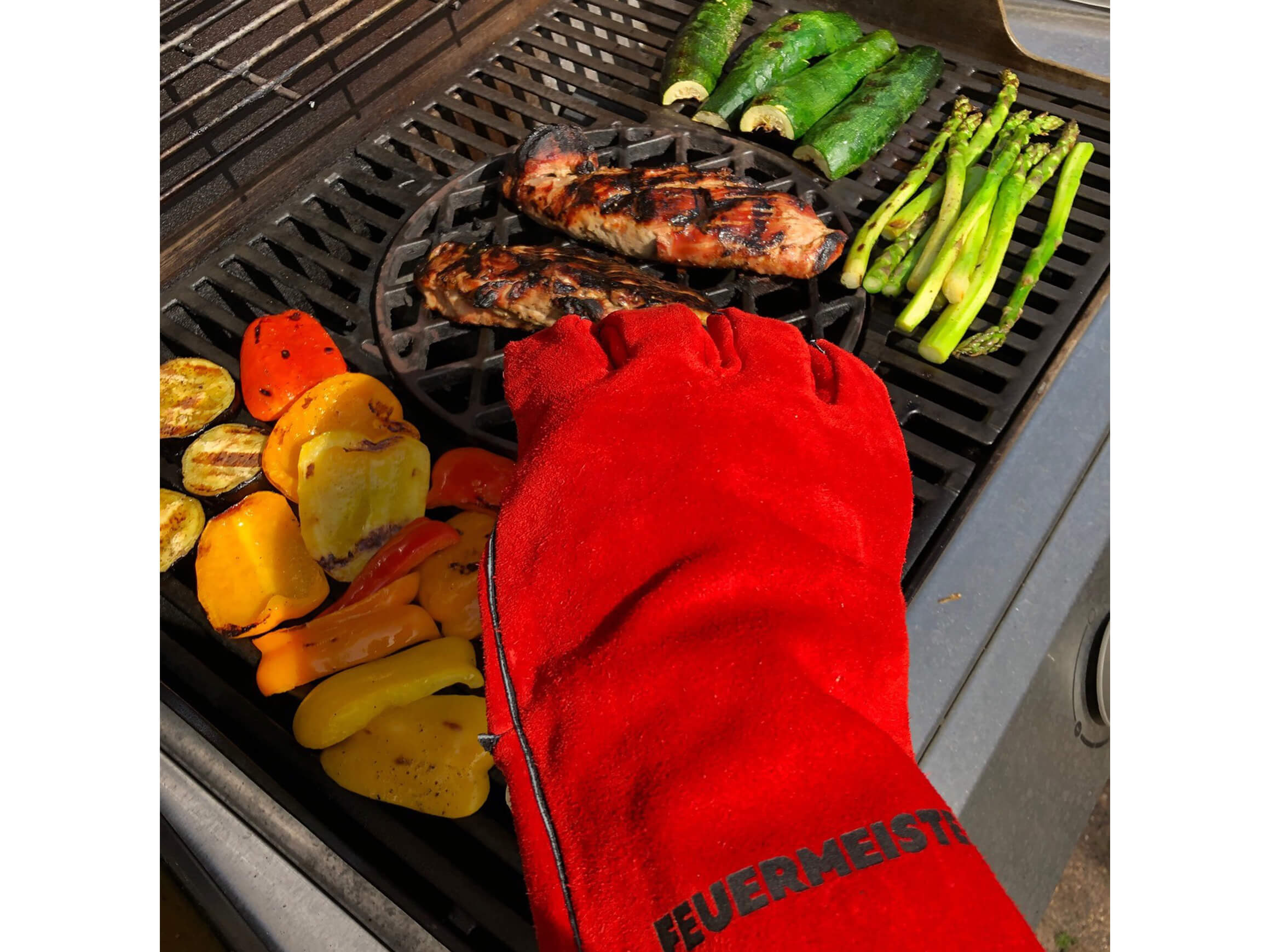 Handschuh-Paar Feuermeister - Leder Rot Blaser und Trösch