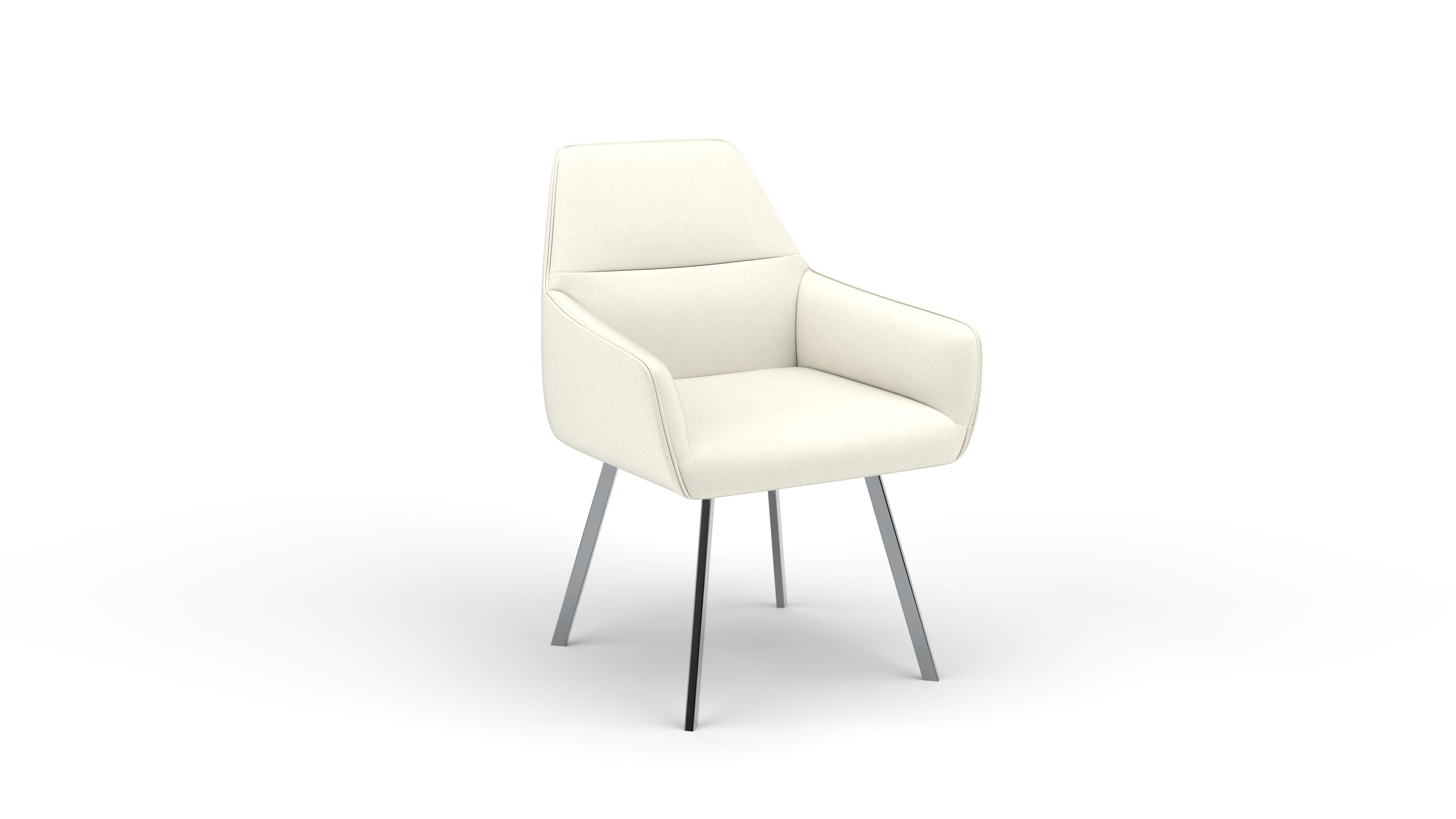 Stuhl Bellatrix - von UrbanDesign | Drehfunktion, Fuss Stahl, Leder white