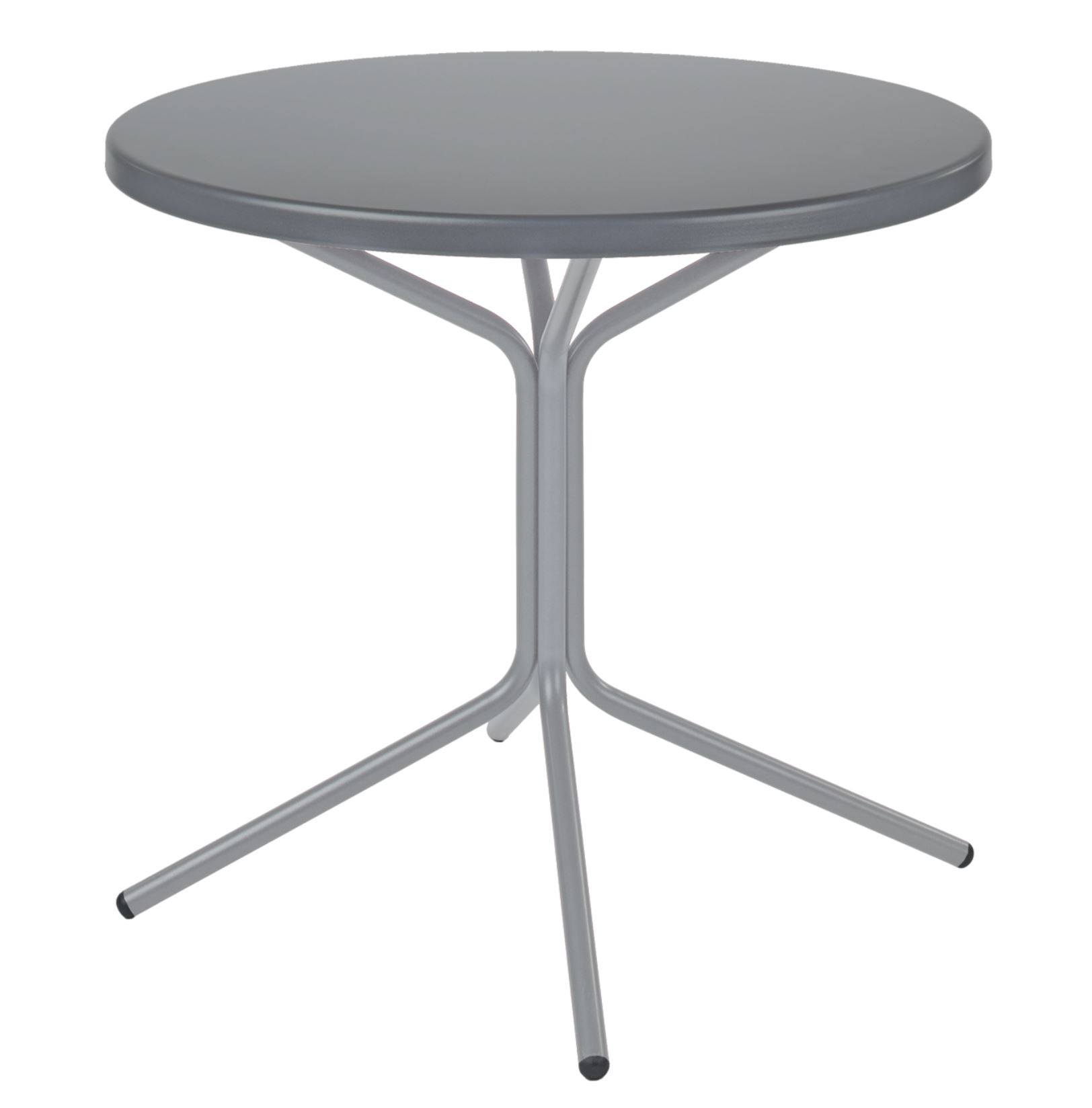 Metall-Bistrotisch Pix Rund von Schaffner / Farbe: Alusilber / DxH: 80 x 72 cm