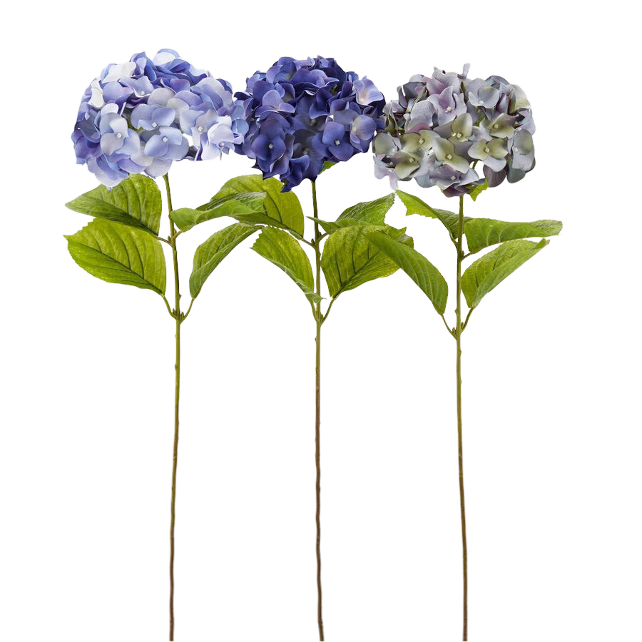 Kunstblume Hortensien Ass. Blau H: 76 cm Edg
