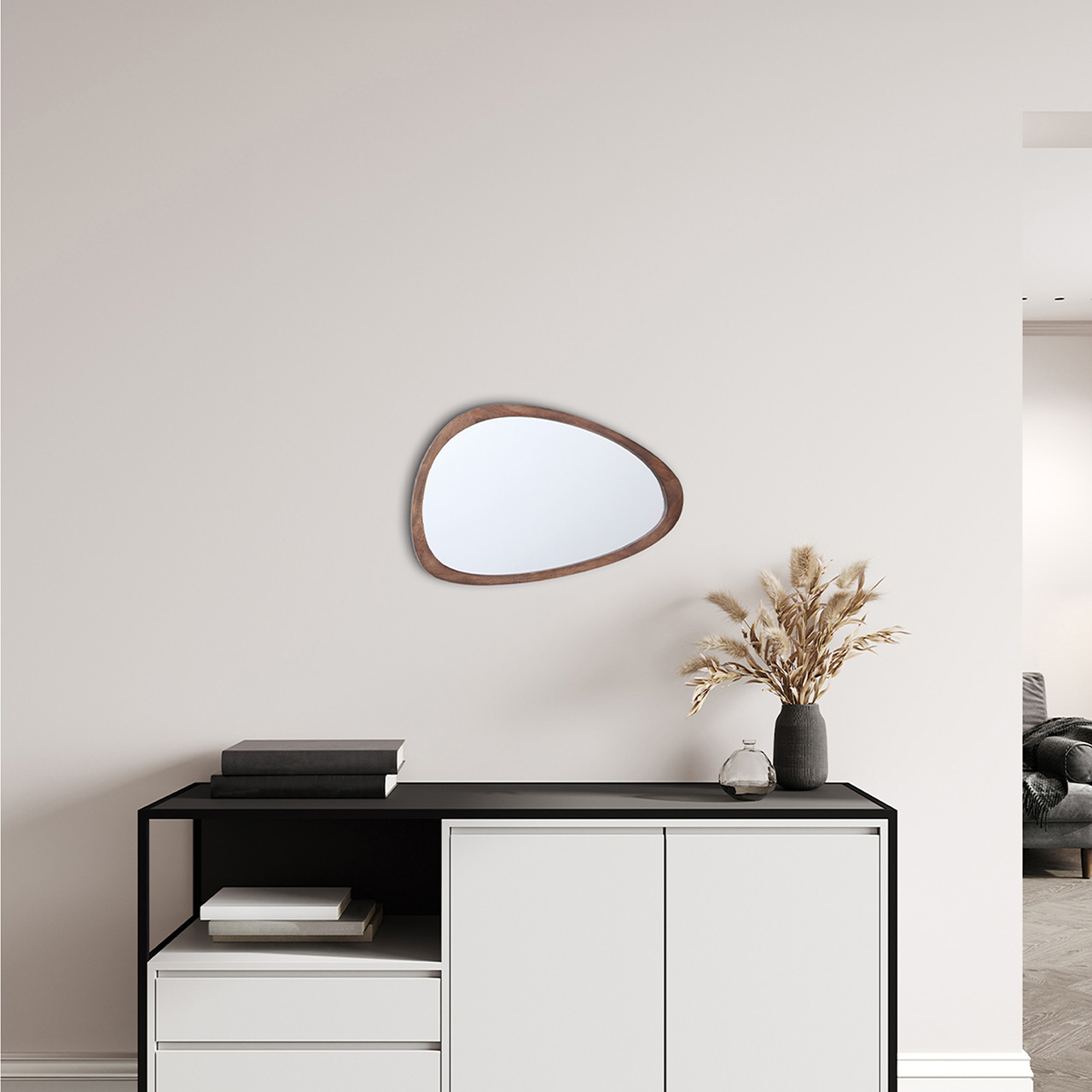 Stone Dark wall mirror image LAND