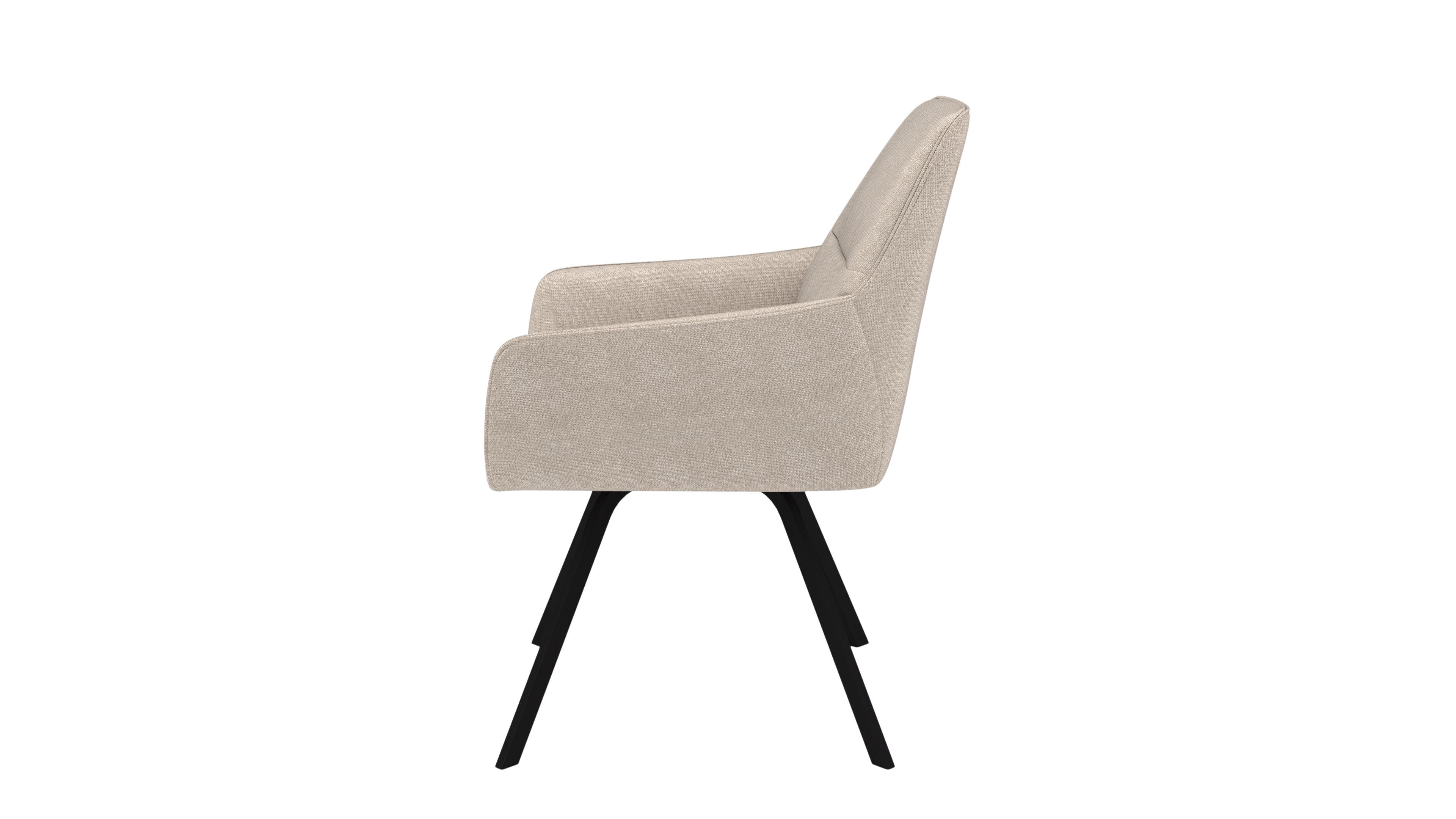 Stuhl Bellatrix - von UrbanDesign | Drehfunktion, Fuss schwarz, Stoff Cream