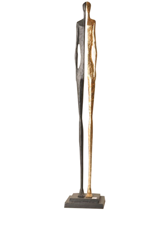 Figur Mensch, Aluminium, Schwarz Gold H: 157 cm Schlittler